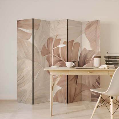 SOFT TONES OF FOLIAGE 5-Panel Room Divider