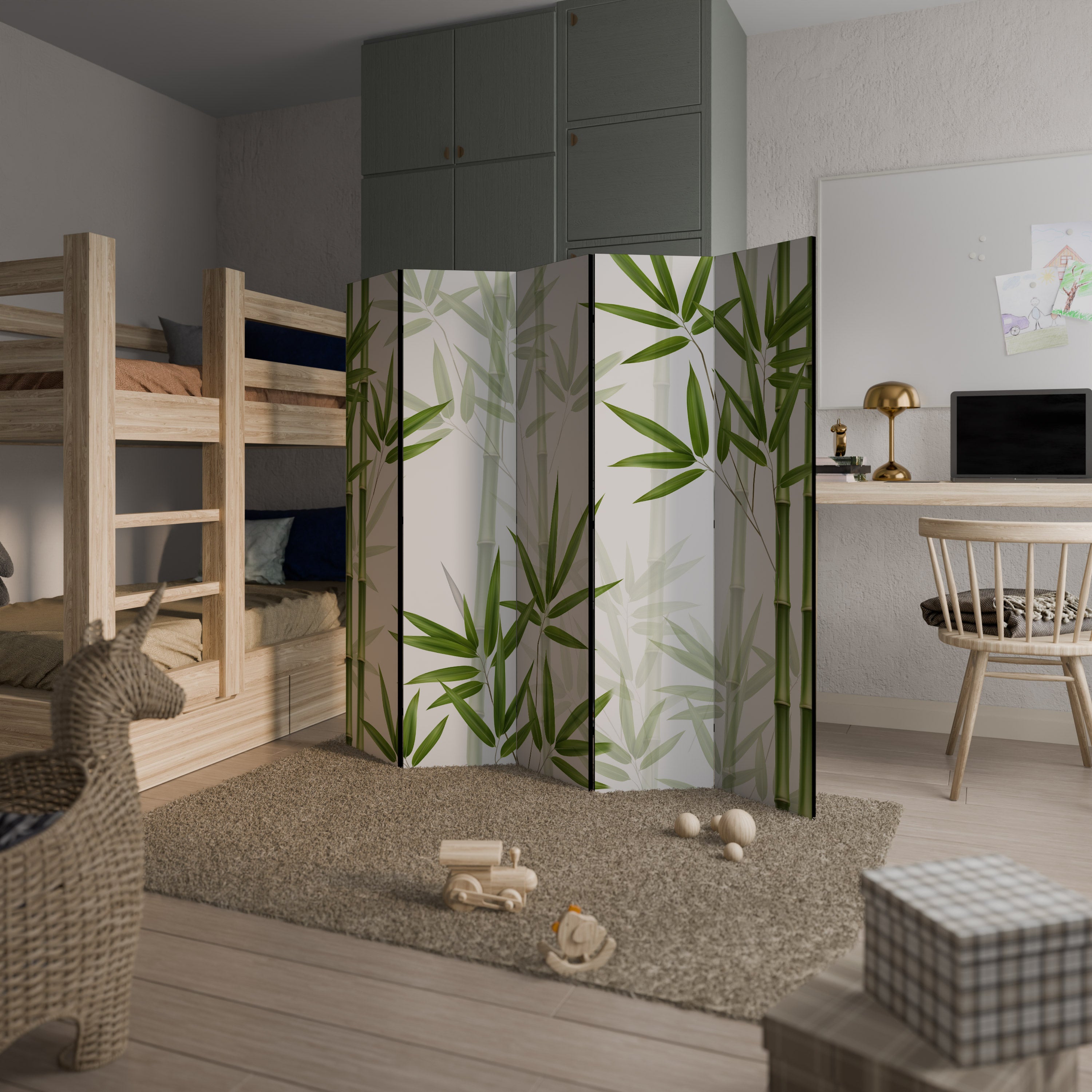 SERENE BAMBOO WHISPERS 5-Panel Room Divider