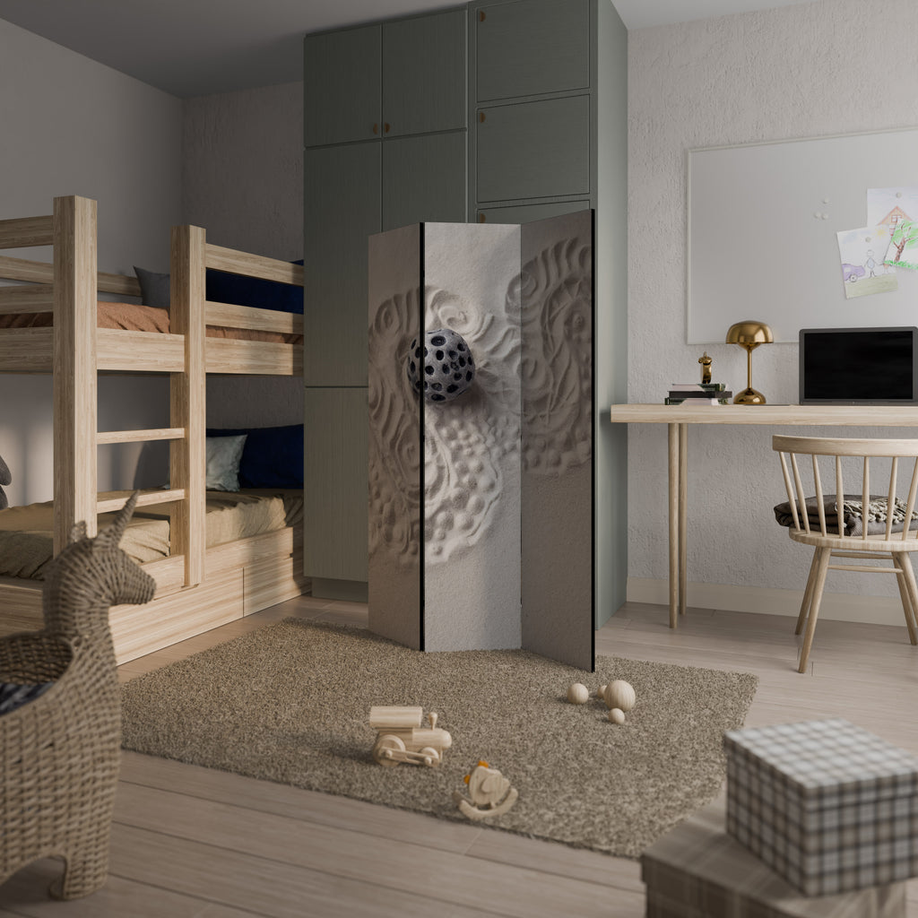SAND SCULPTED SERENITY 3-Panel Room Divider