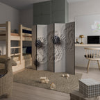 SAND SCULPTED SERENITY 5-Panel Room Divider