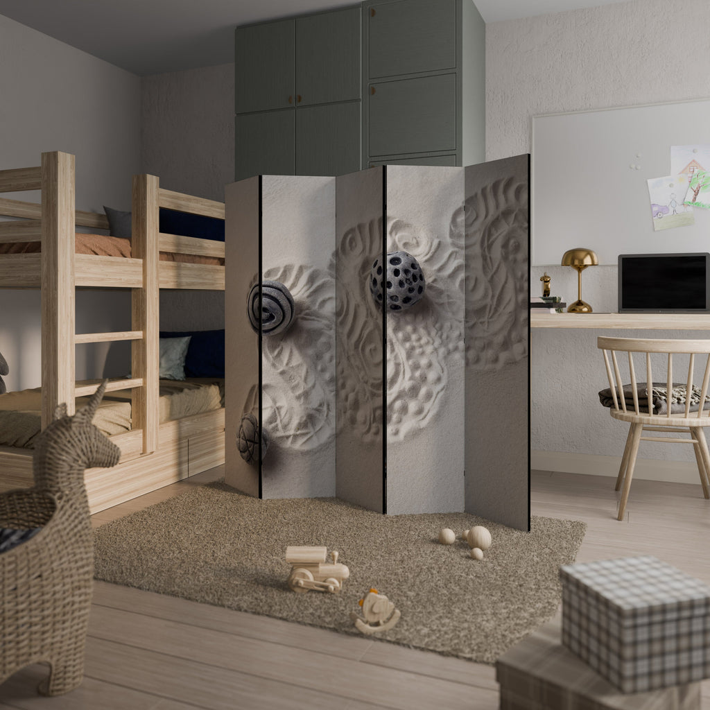 Séparateur de pièce décoratif à 5 panneaux SAND SCULPTED SERENITY