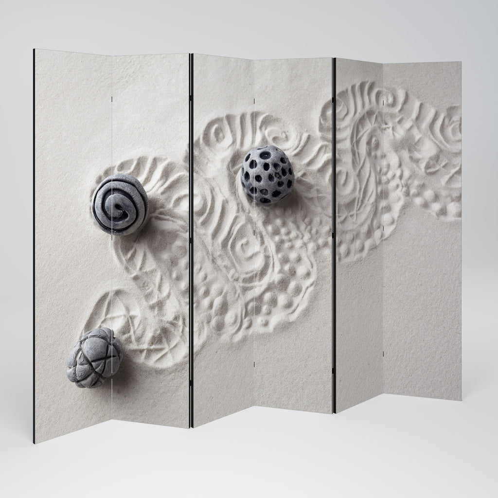 SAND SCULPTED SERENITY 6-Panel Room Divider