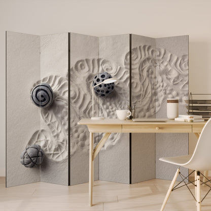 SAND SCULPTED SERENITY 6-Panel Room Divider