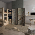 TEXTURED TRANQUILITY 4-Panel Room Divider