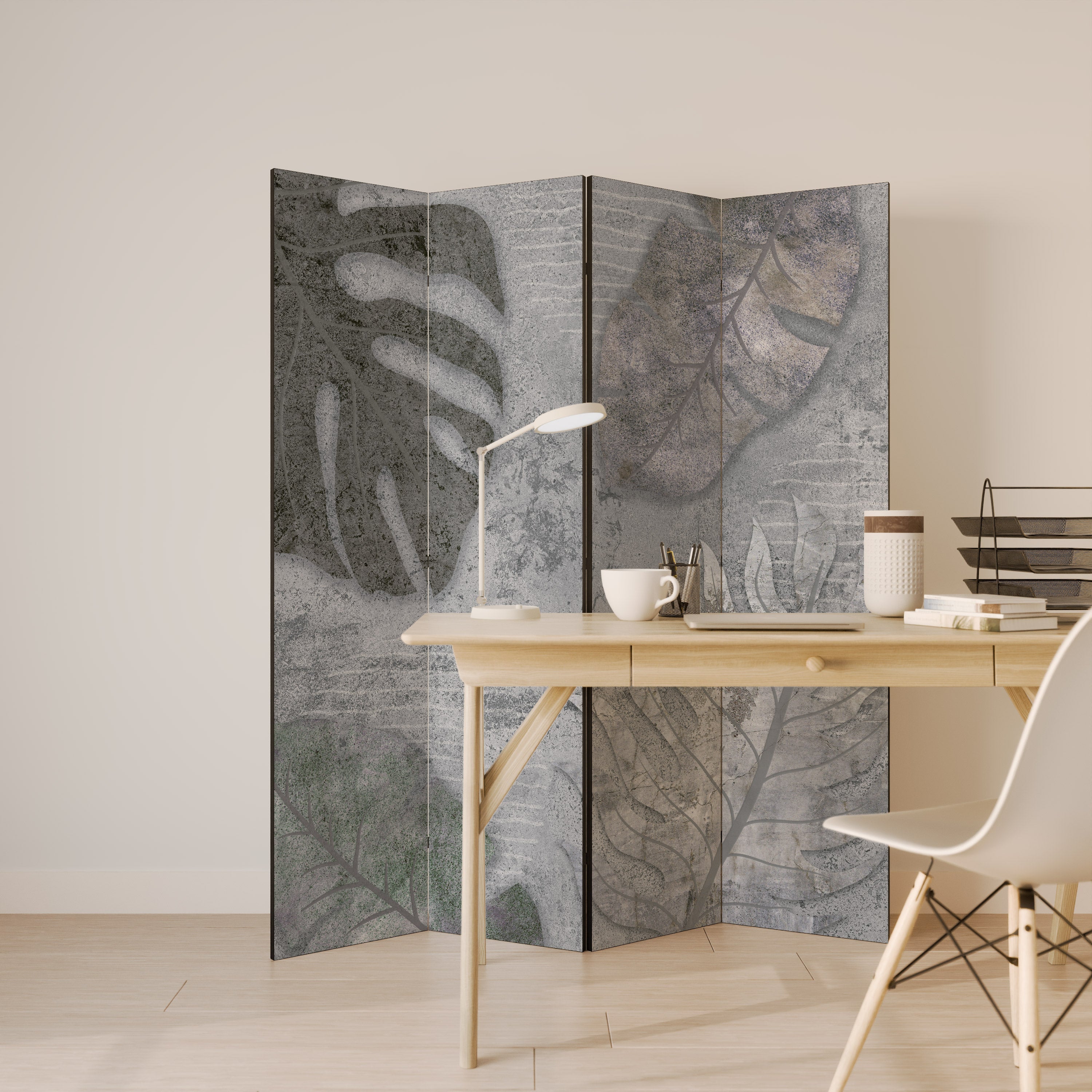 Cloison décorative à 4 panneaux VINTAGE GREENERY