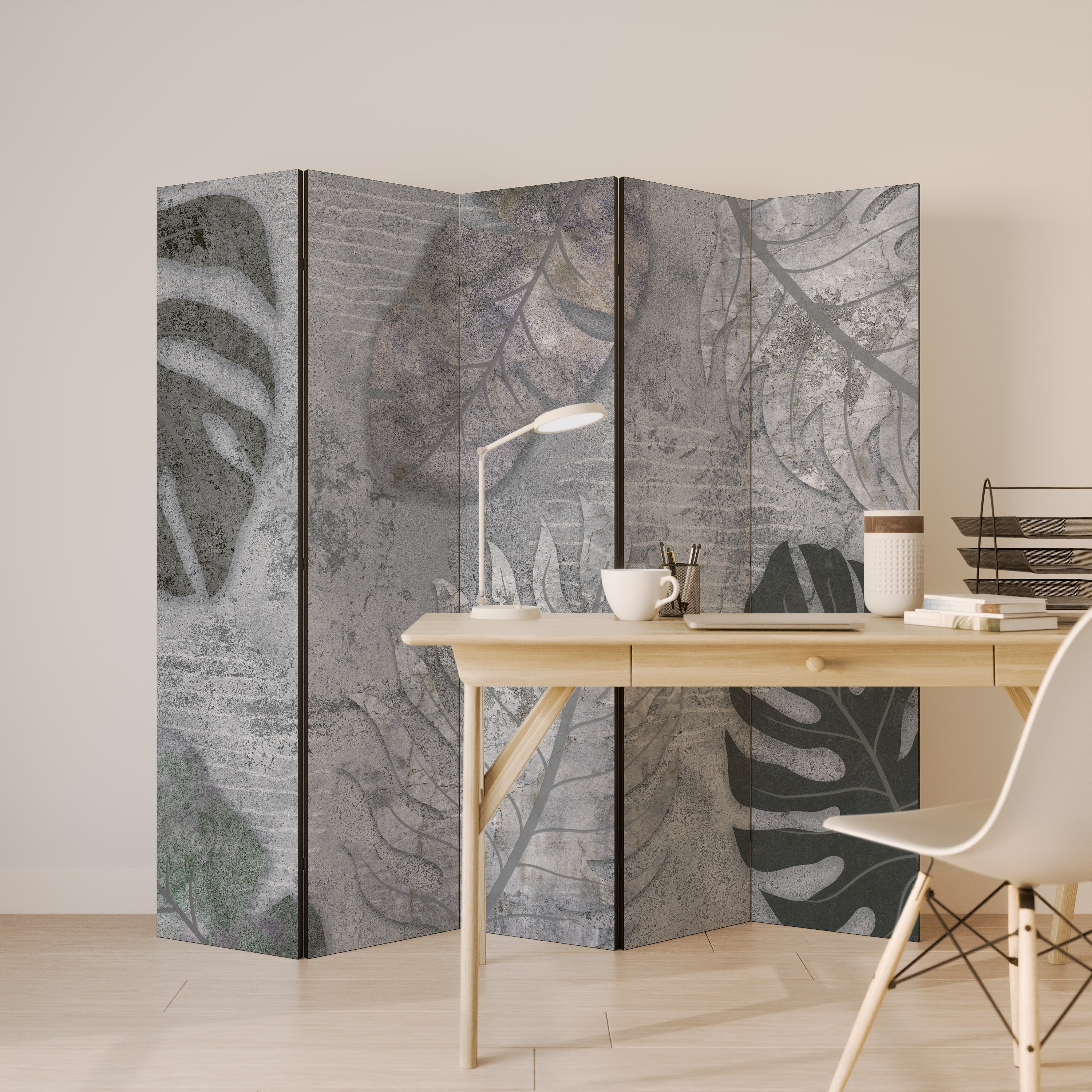 Cloison décorative à 5 panneaux VINTAGE GREENERY