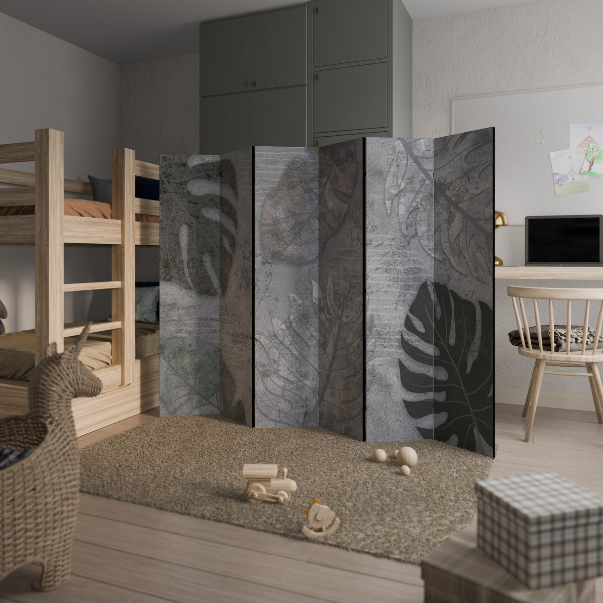 VINTAGE GREENERY 6-Panel Room Divider