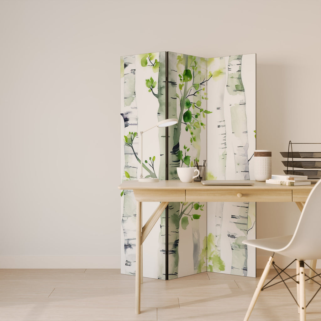 Paravent décoratif à 3 panneaux BIRCHY SOLACE