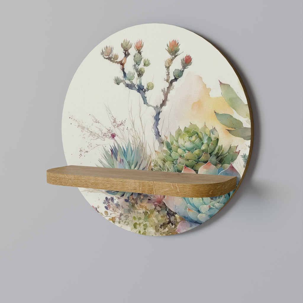 Étagère ronde effet chêne SECRET GARDEN