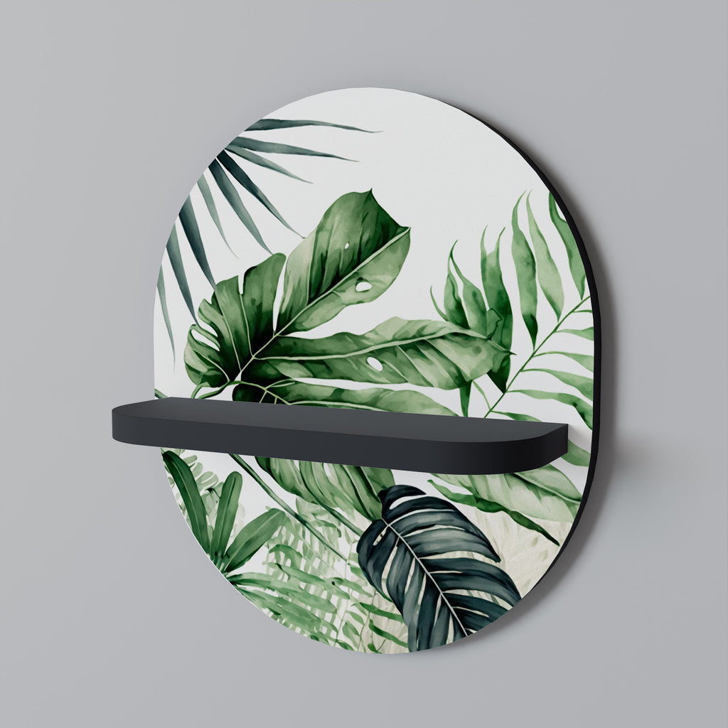 Étagère d'art ovale MONSTERA DREAM en finition noire