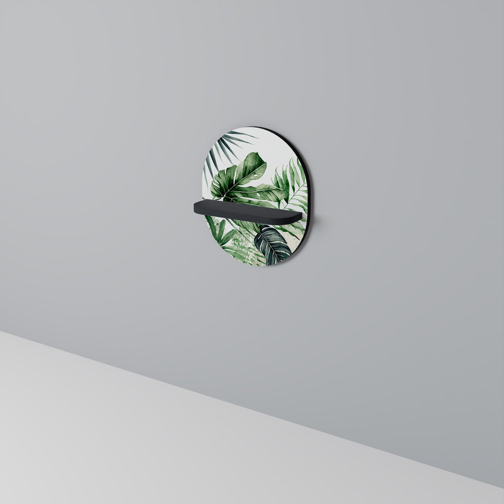 Étagère d'art ovale MONSTERA DREAM en finition noire