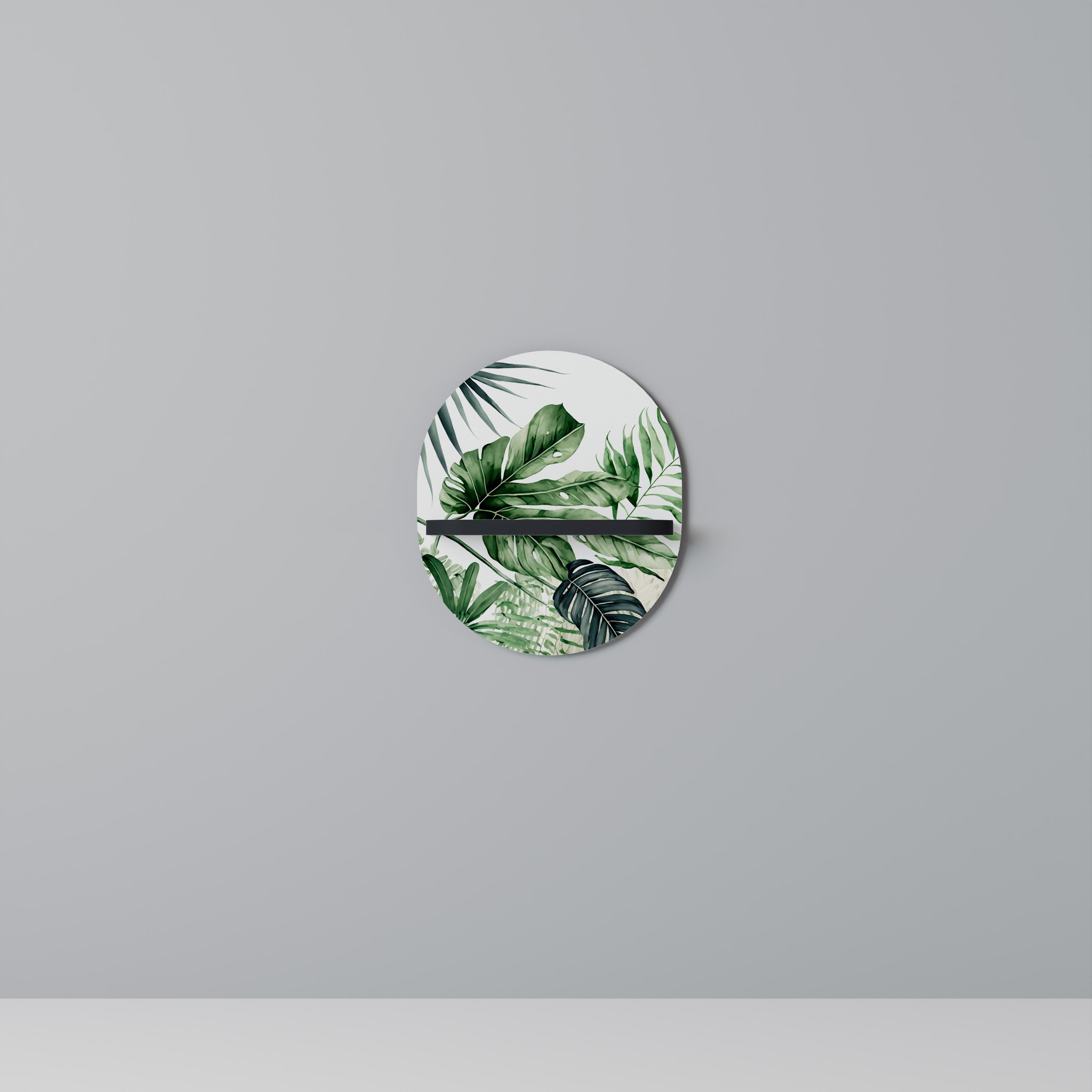 Étagère d'art ovale MONSTERA DREAM en finition noire