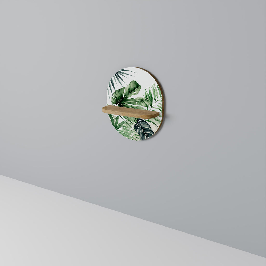 Étagère d'art ovale MONSTERA DREAM effet chêne