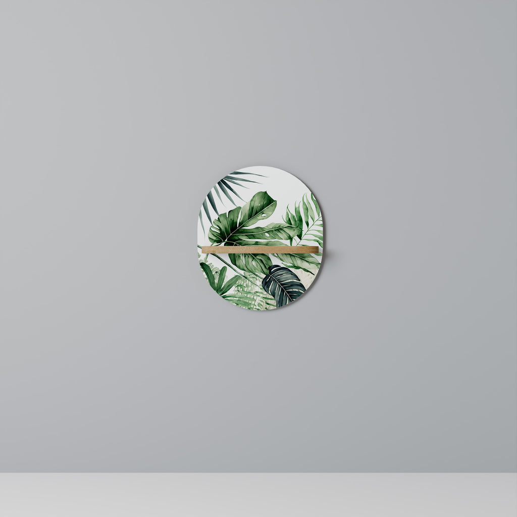 Étagère d'art ovale MONSTERA DREAM effet chêne