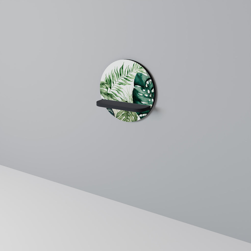 Étagère d'art ronde MONSTERA DREAM en finition noire