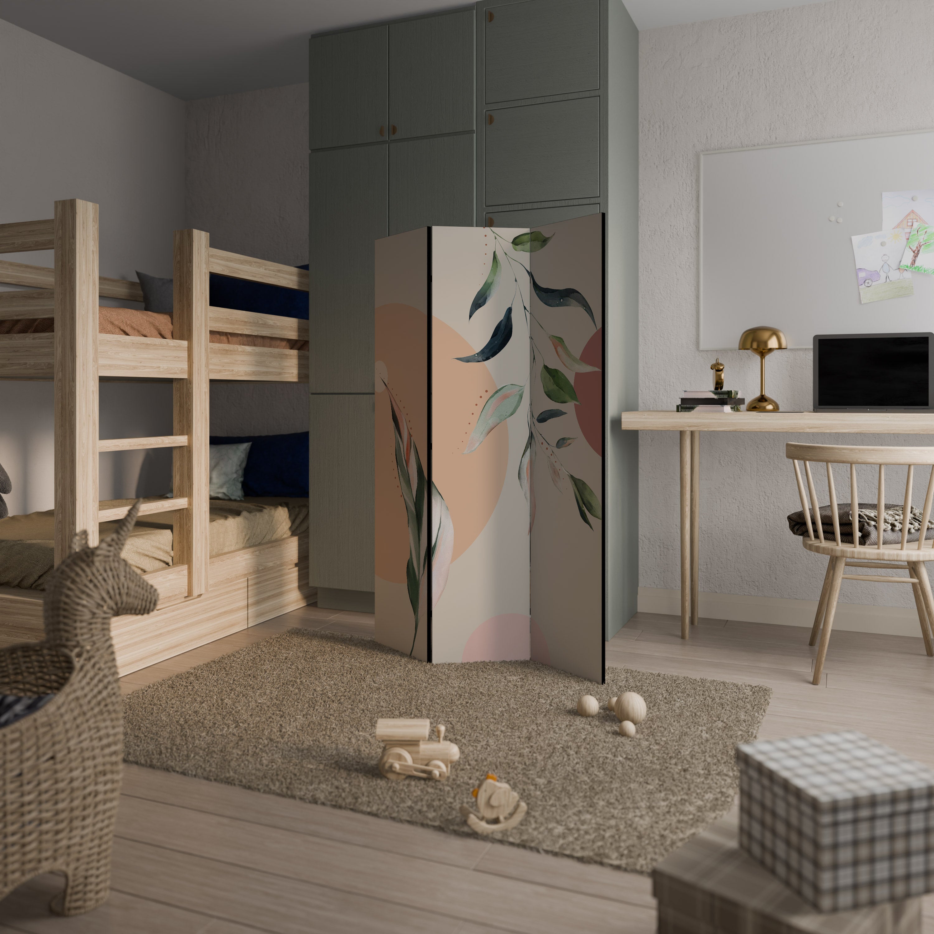 LEAFY SYMPHONY 3-Panel Room Divider