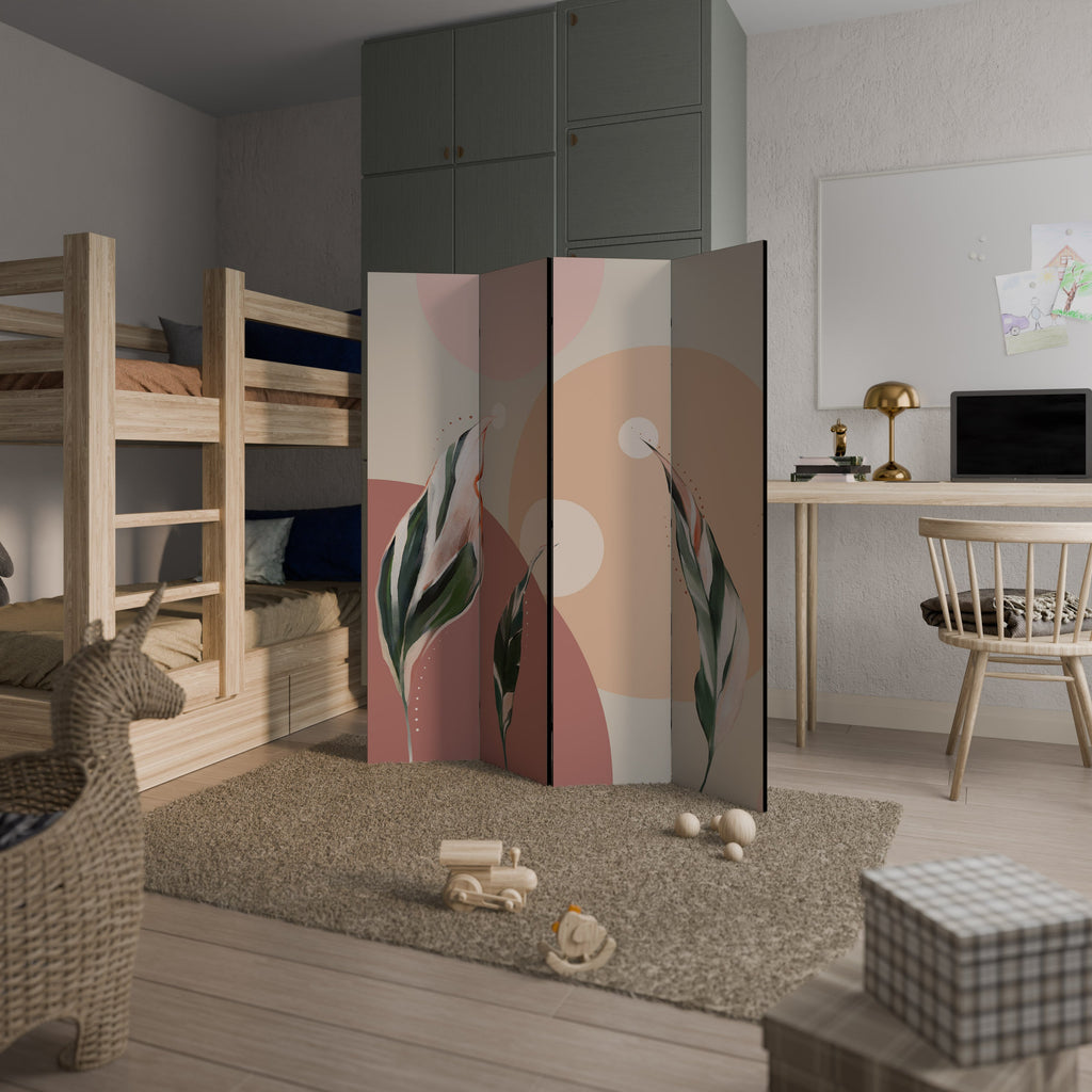 LEAFY SYMPHONY Decorative 4-Panel Room Divider