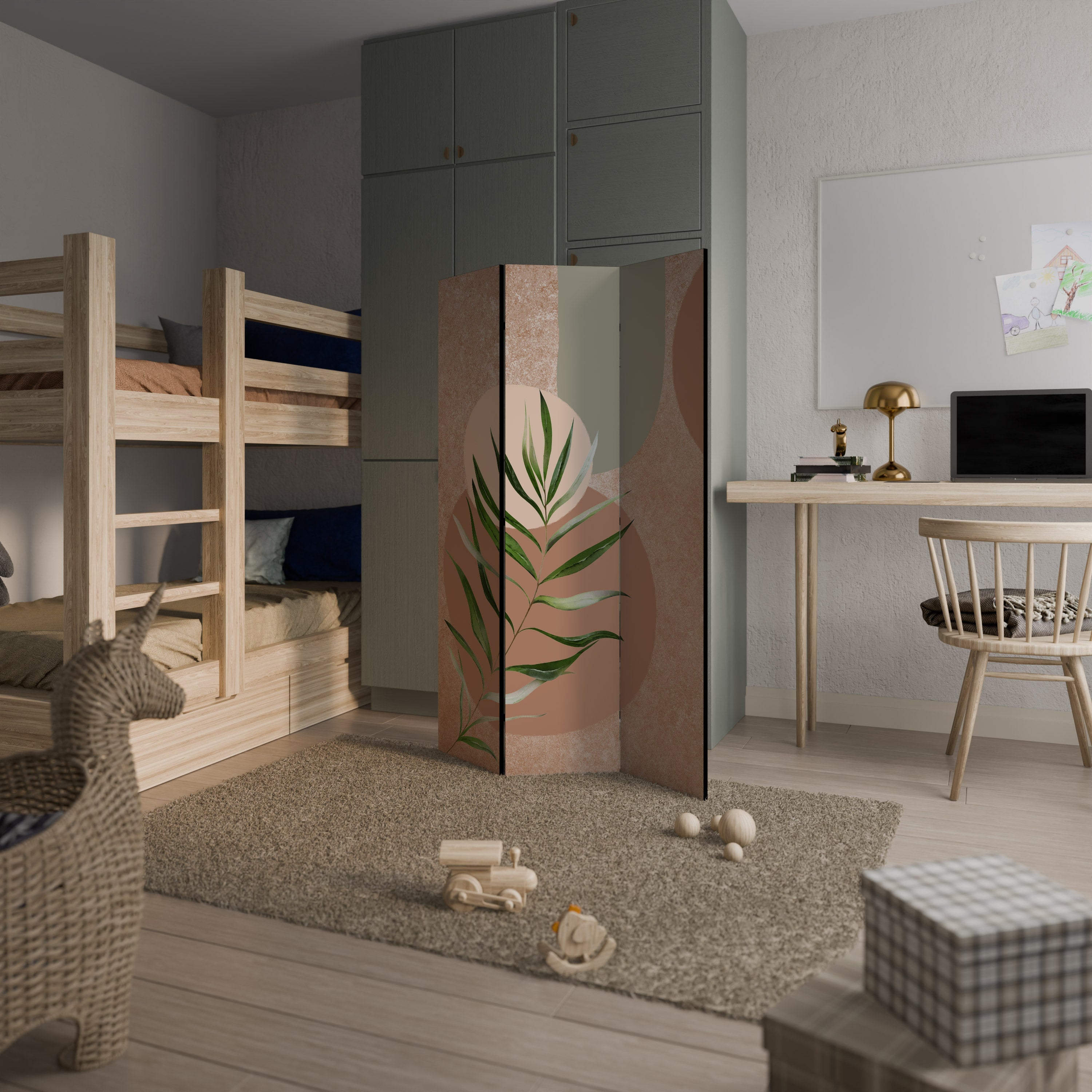 Séparateur de pièce décoratif à 3 panneaux SENSUAL NATURE'S TAPESTRY