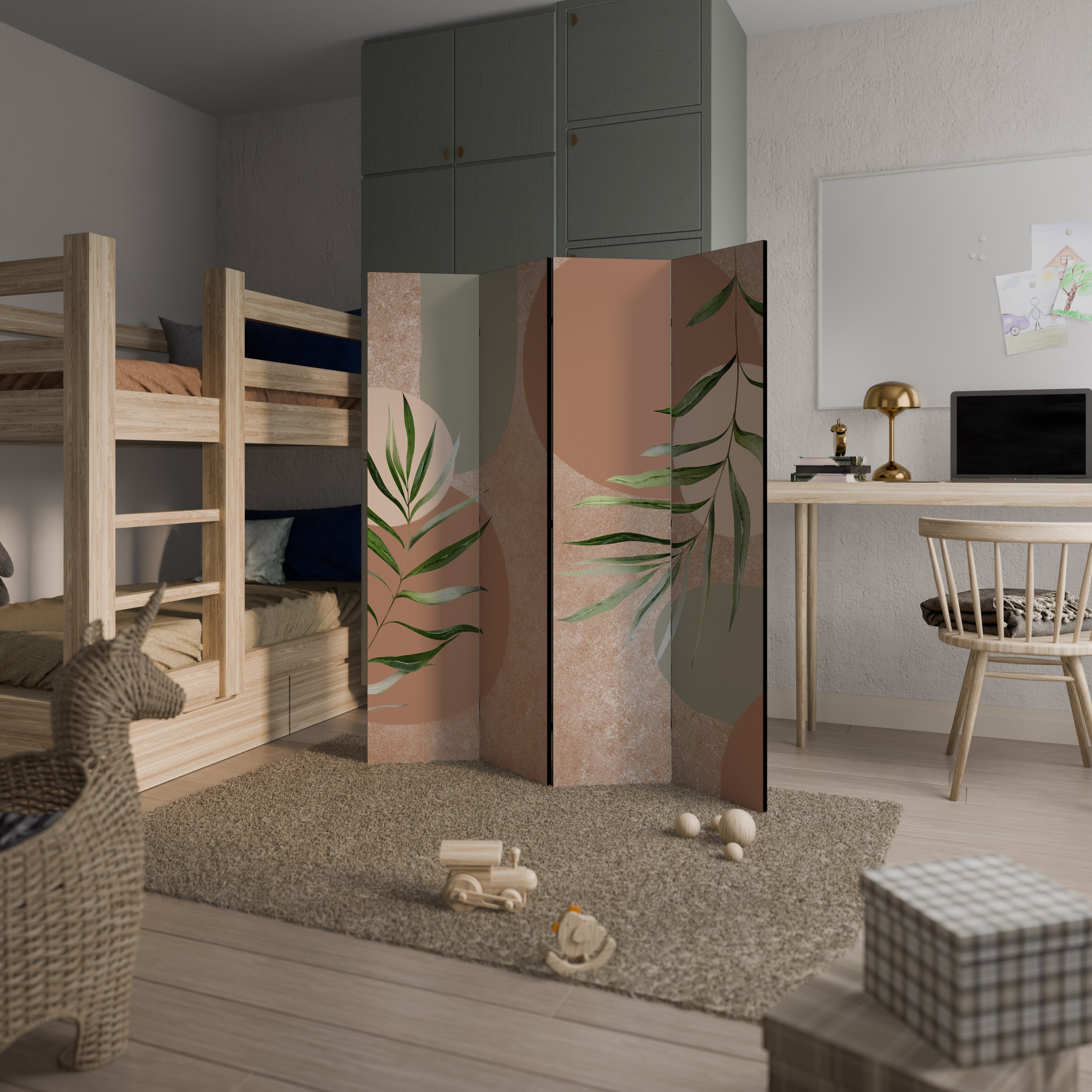 Séparateur de pièce décoratif à 4 panneaux SENSUAL NATURE'S TAPESTRY