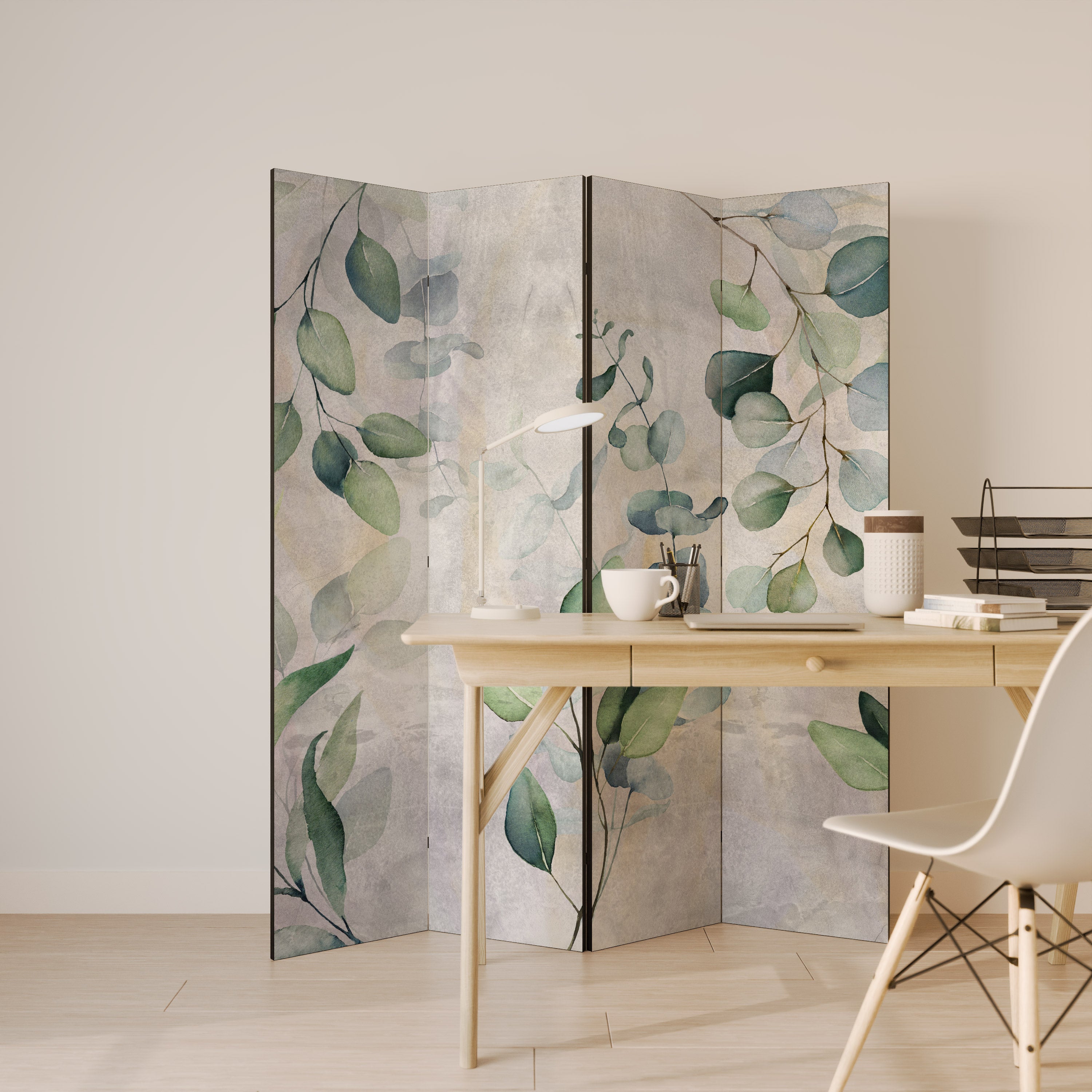 PEACEFUL SPRIGS 4-Panel Room Divider