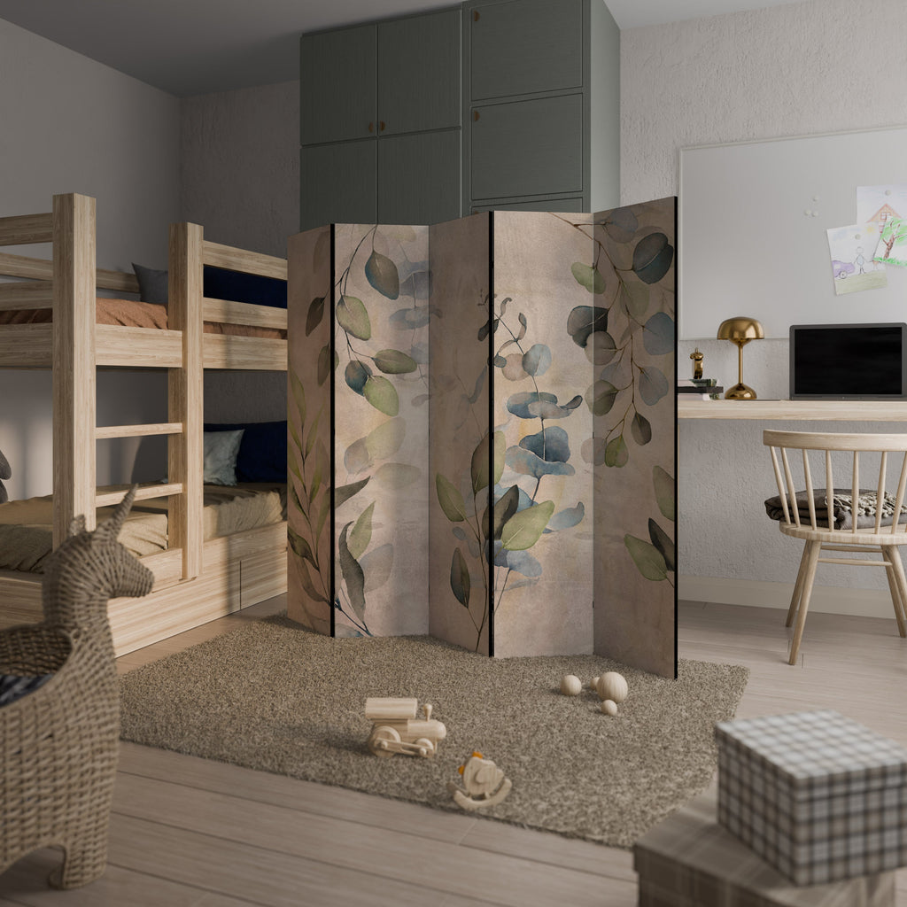 SOFT EARTHEN EMBRACE Decorative 5-Panel Room Divider