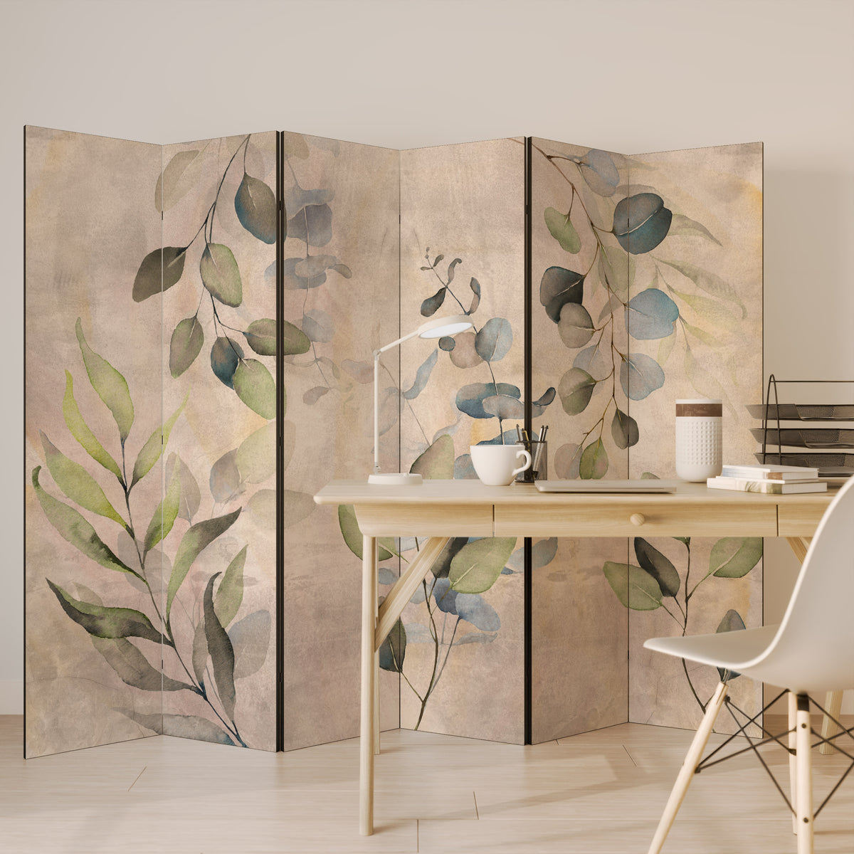 SOFT EARTHEN EMBRACE 6-Panel Room Divider