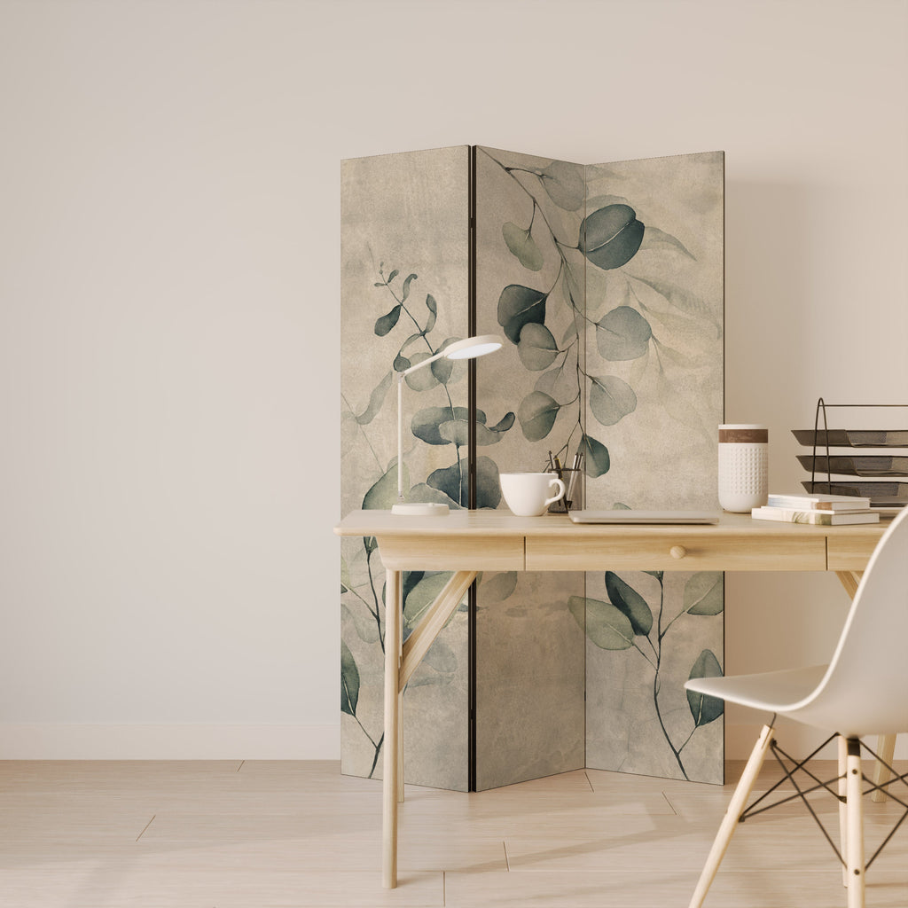 ÉLÉGANCE AUX TONS TERREUX Séparateur de pièce décoratif à 3 panneaux