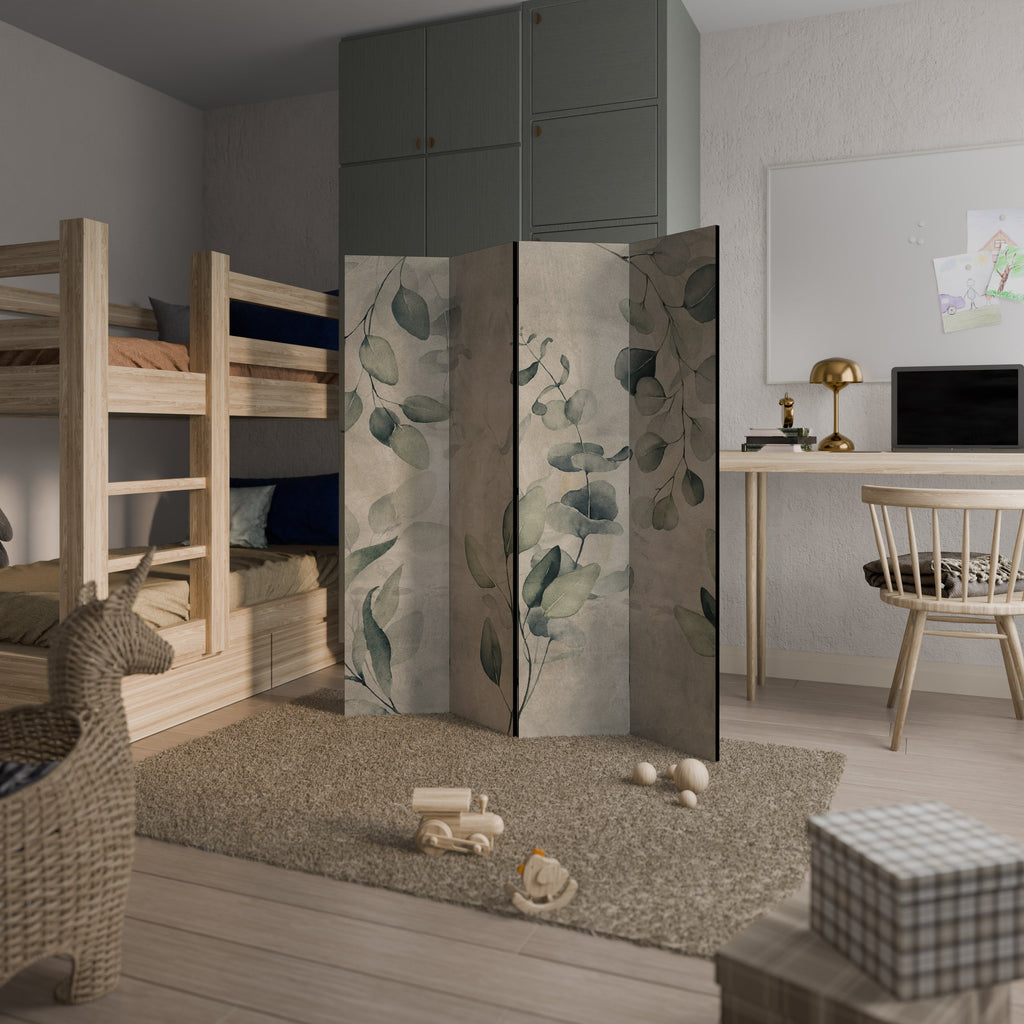 ÉLÉGANCE AUX TONS TERREUX Séparateur de pièce décoratif à 4 panneaux