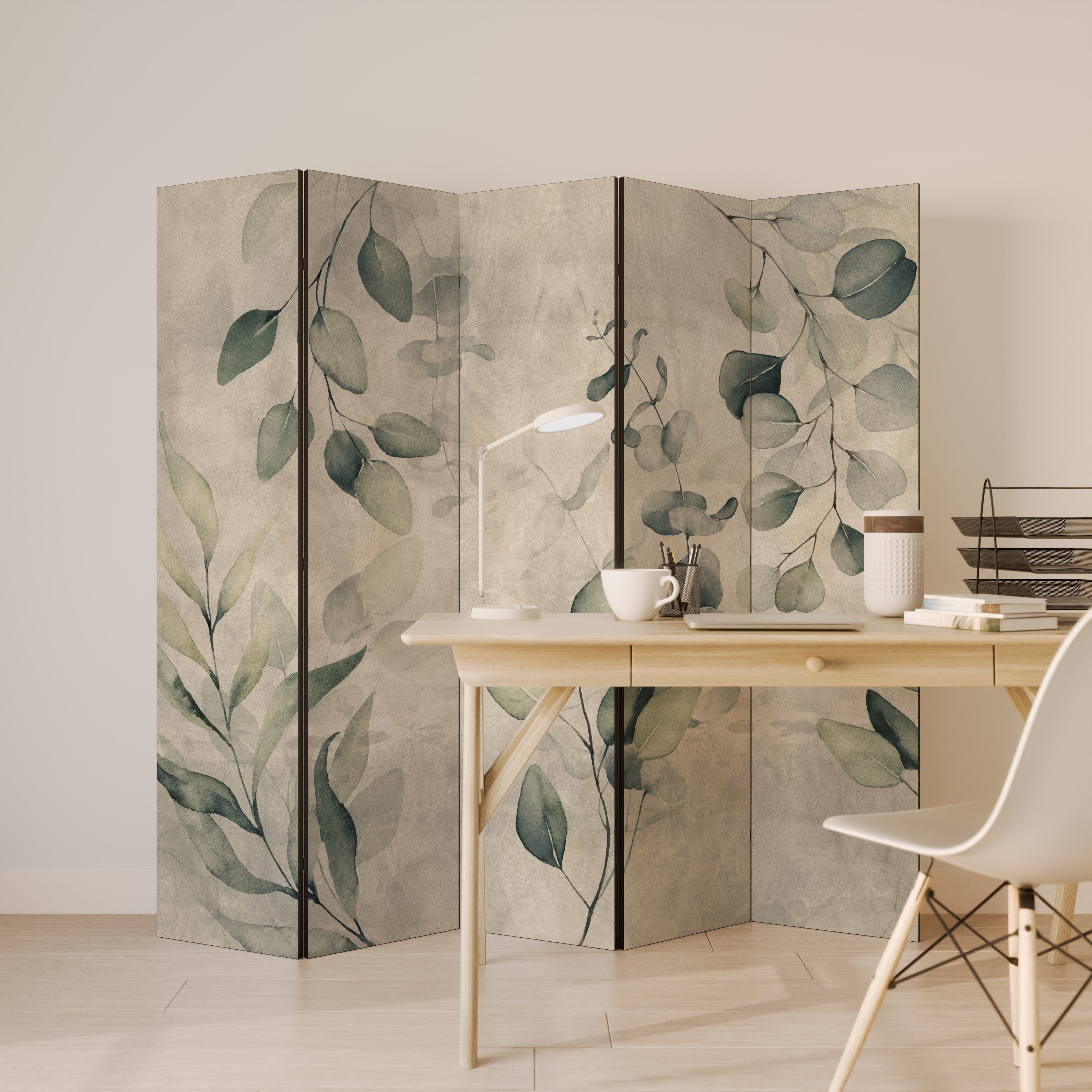 EARTHY TONED ELEGANCE 5-Panel Room Divider