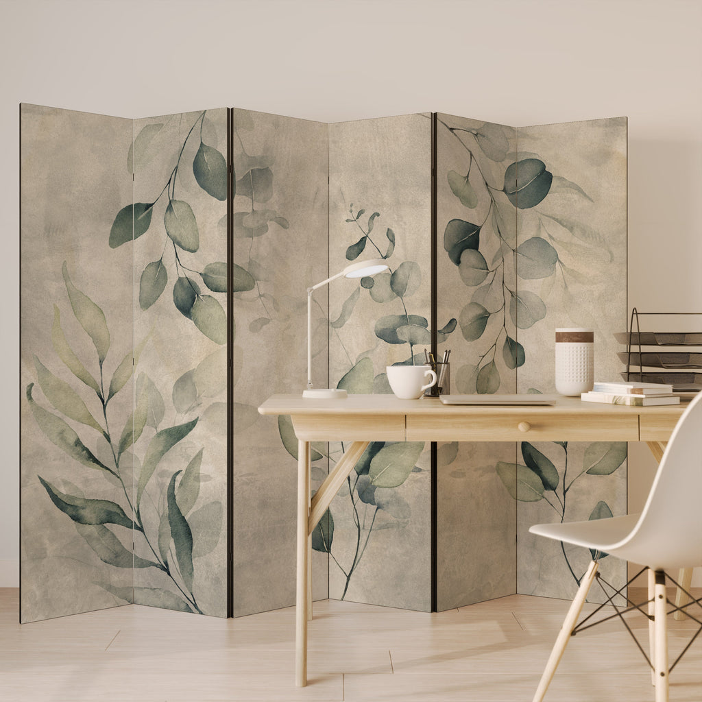 EARTHY TONED ELEGANCE Decorative 6-Panel Room Divider