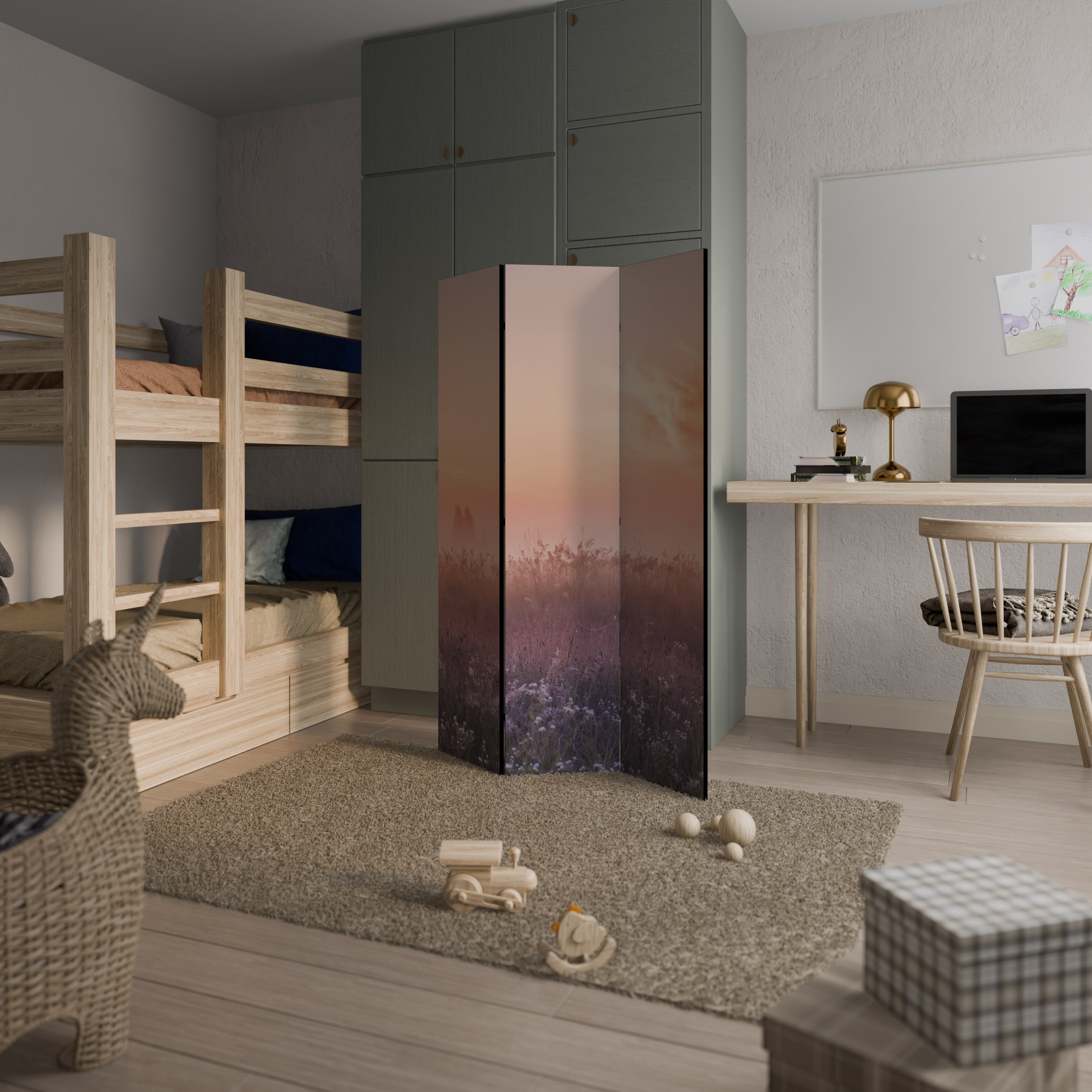 Cloison décorative à 3 panneaux ENCHANTED MORNING VEIL