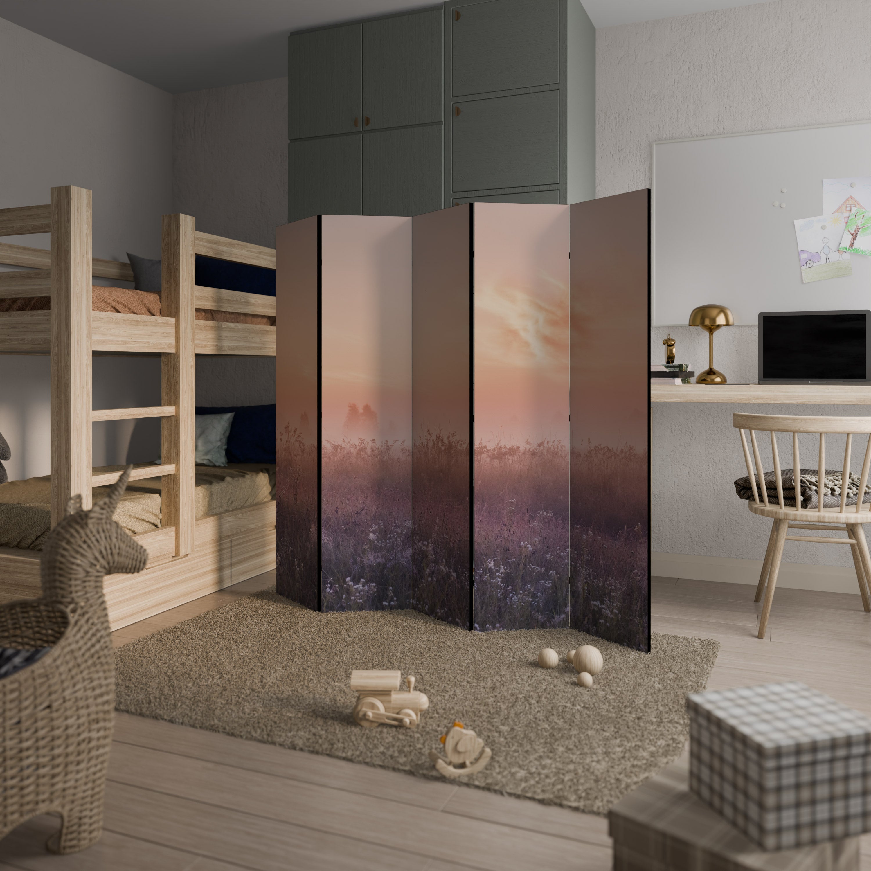 Cloison décorative à 5 panneaux ENCHANTED MORNING VEIL