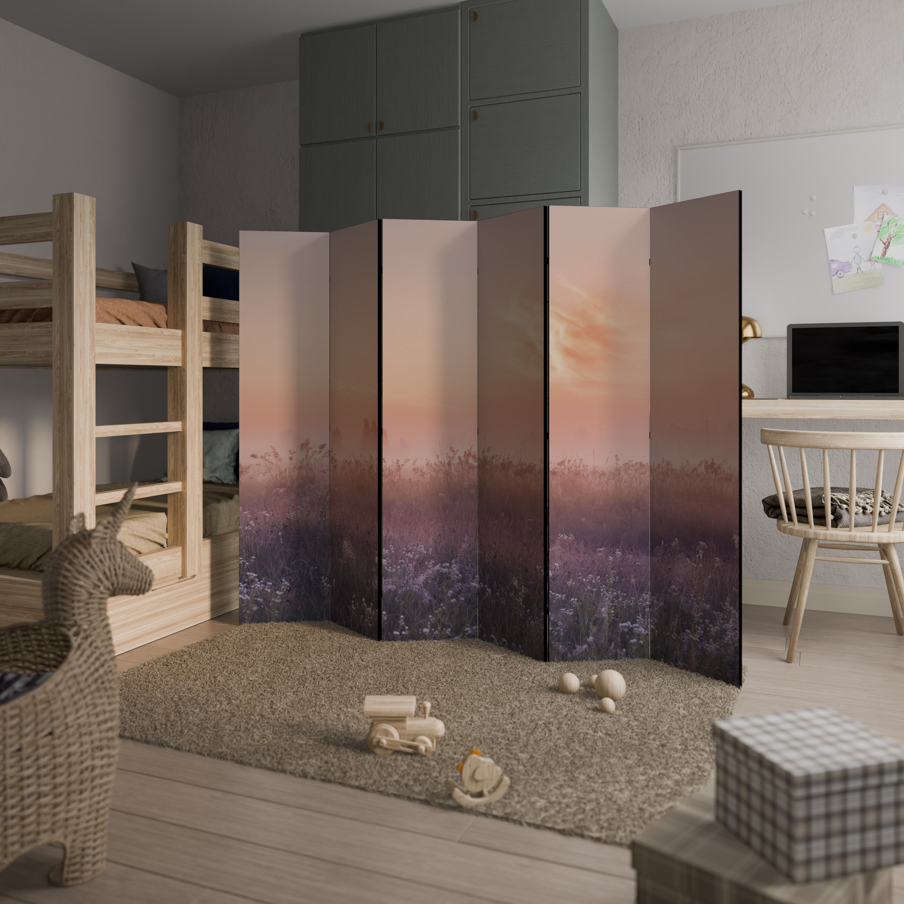 Cloison décorative à 6 panneaux ENCHANTED MORNING VEIL