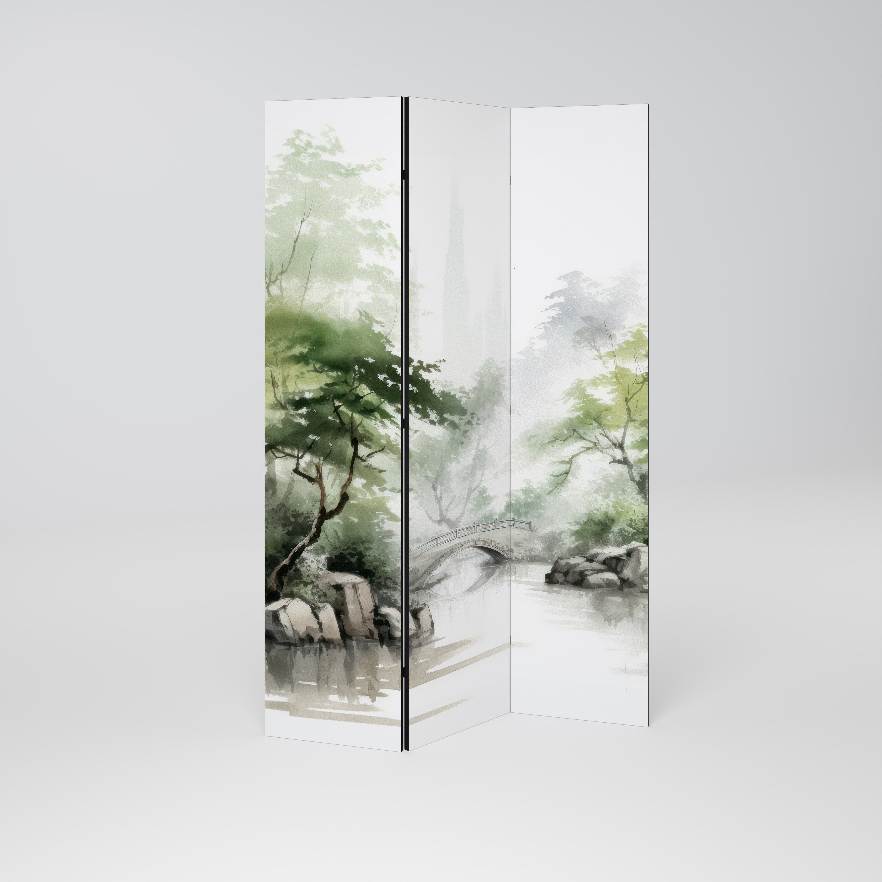 HARMONIOUS WATERSCAPE SCENE 3-Panel Room Divider