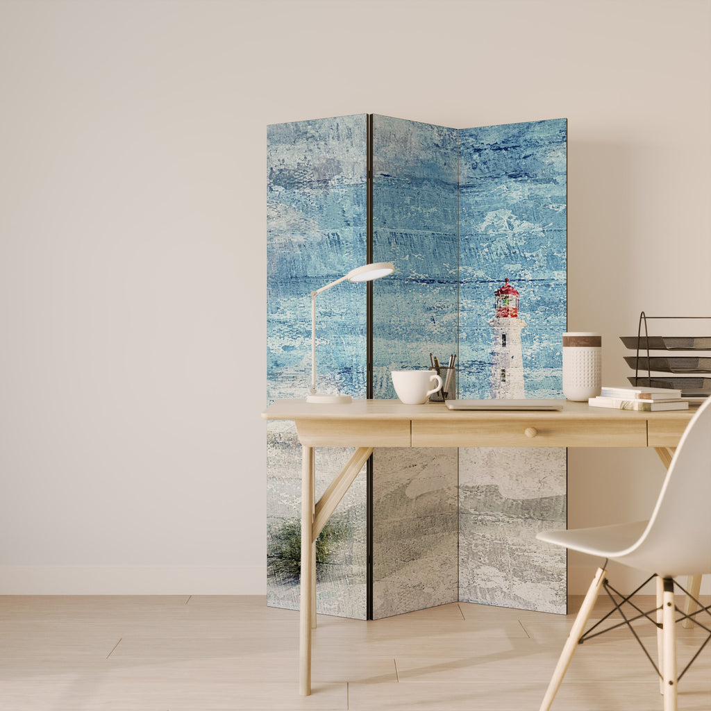 Paravent décoratif à 3 panneaux PHARE EN TRANQUILLITÉ