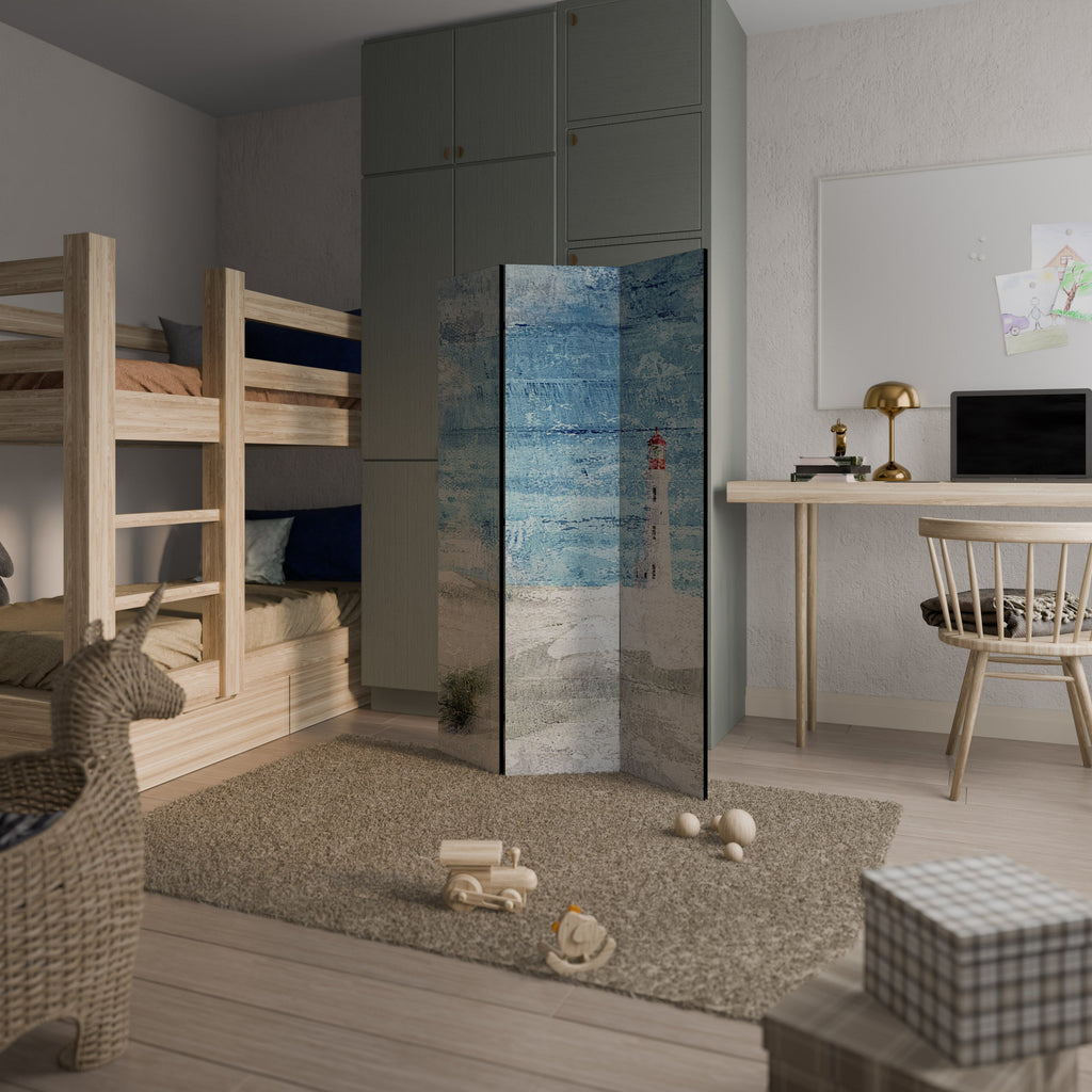 Paravent décoratif à 3 panneaux PHARE EN TRANQUILLITÉ