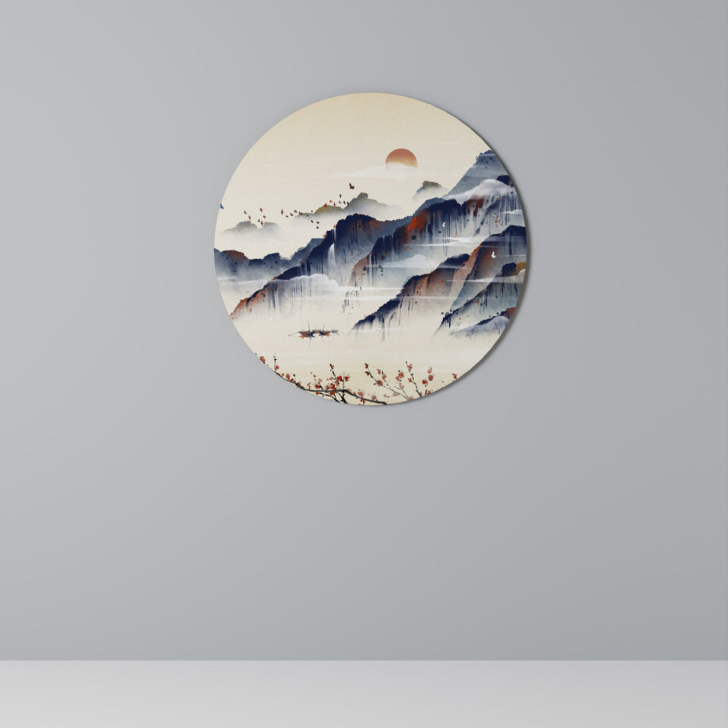 PAYSAGE JAPONAIS Art mural rond