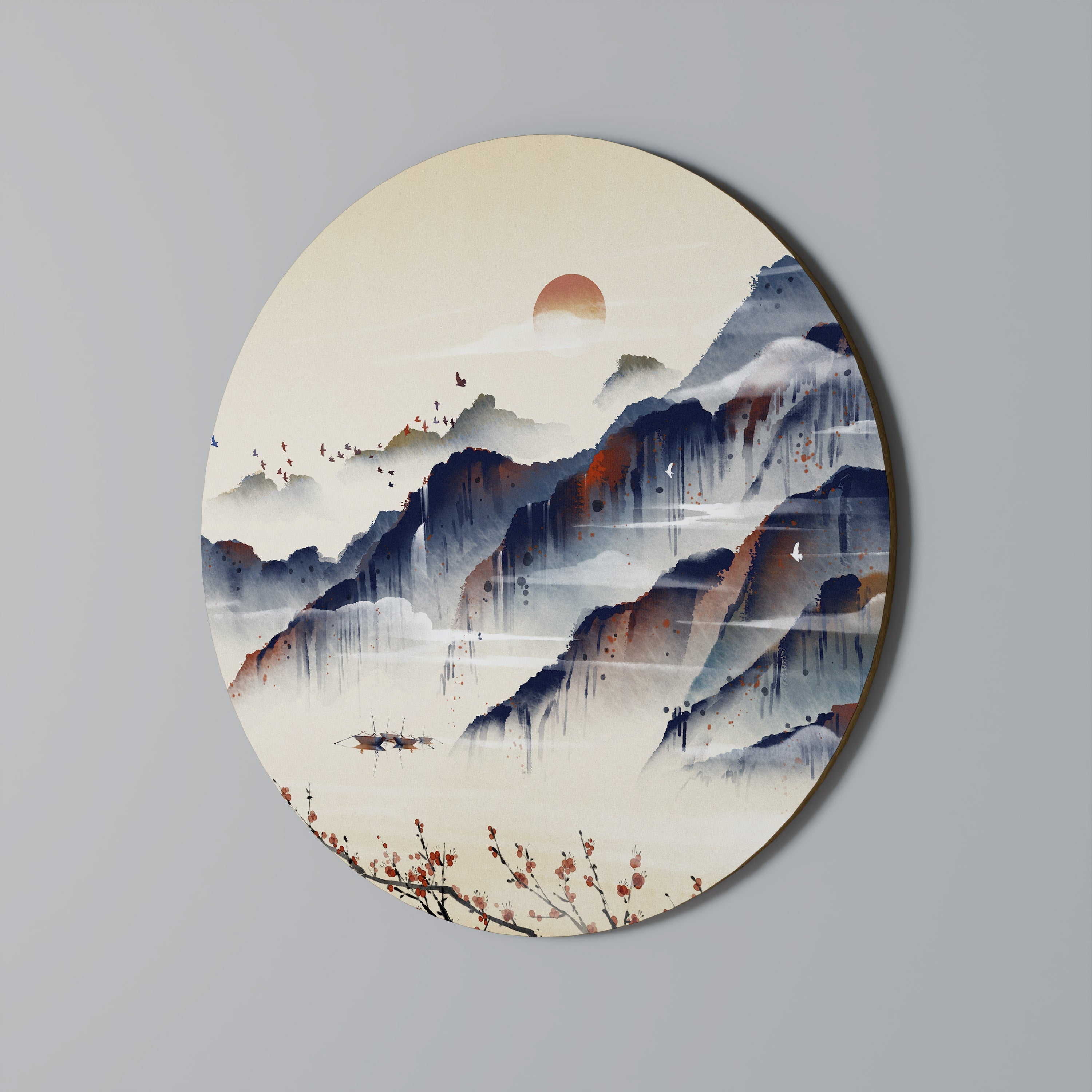 PAYSAGE JAPONAIS Art mural rond