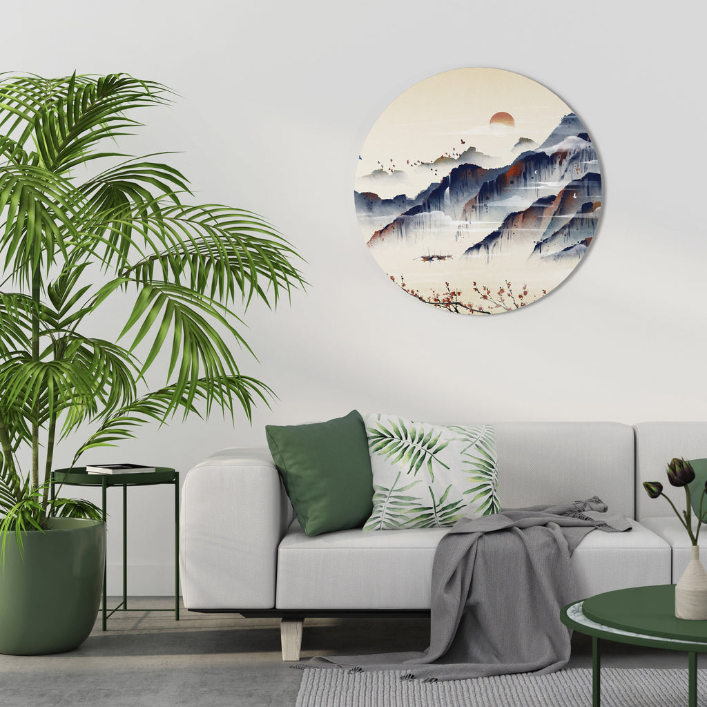 PAYSAGE JAPONAIS Art mural rond