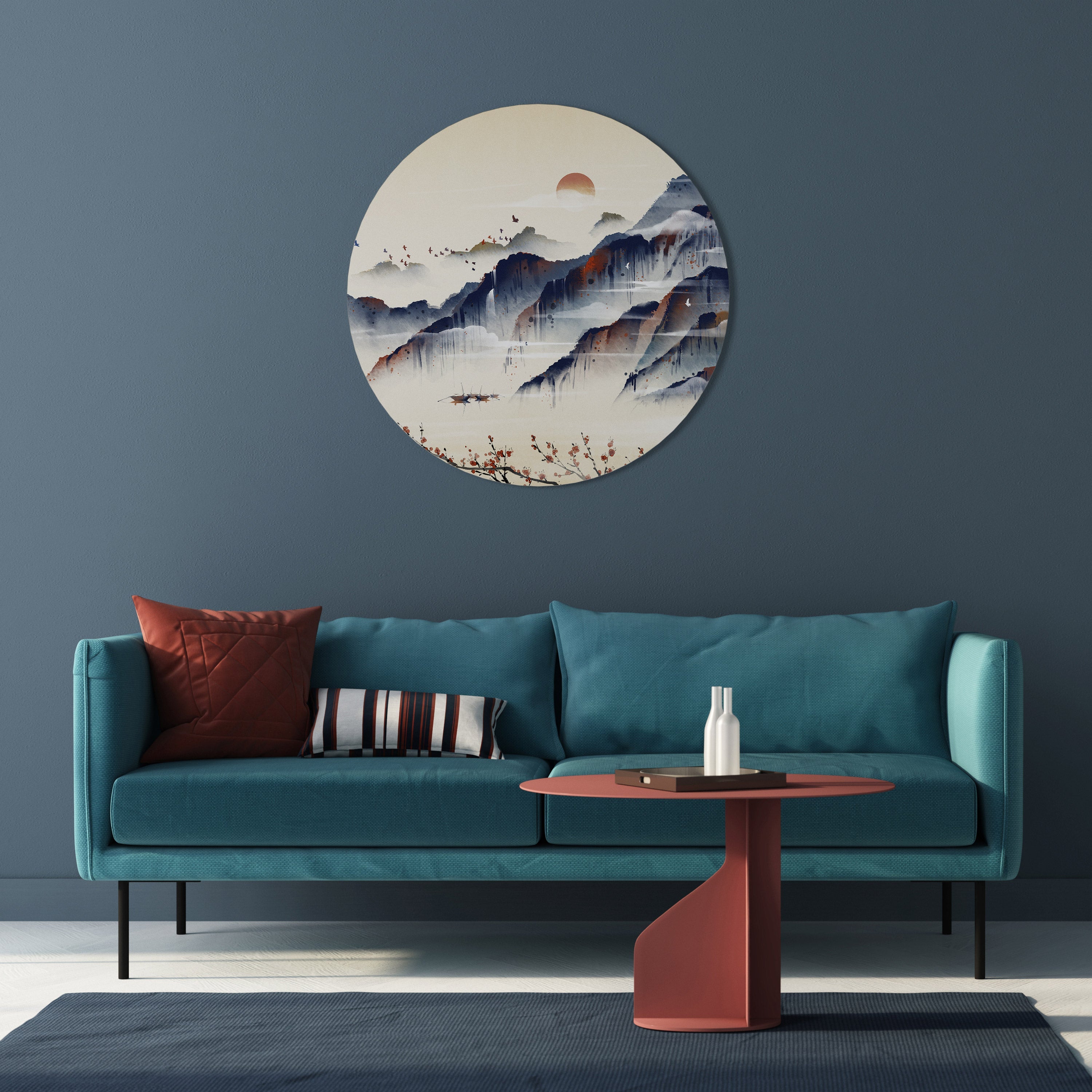 PAYSAGE JAPONAIS Art mural rond