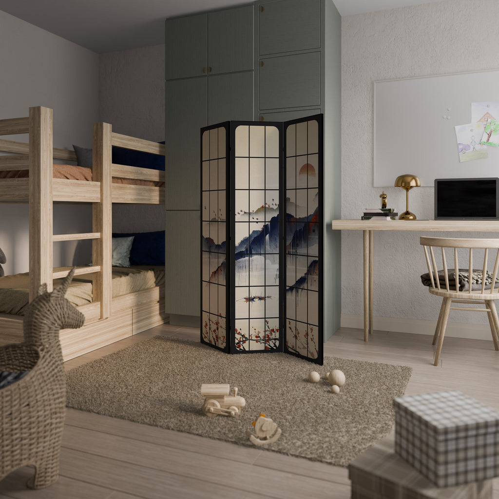 Paravent décoratif à 3 panneaux PAYSAGE JAPONAIS