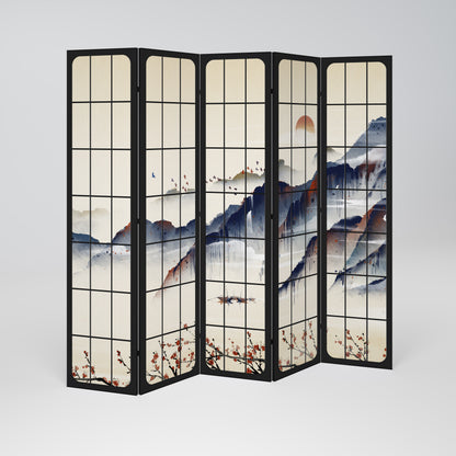 JAPANESE LANDSCAPE 5-Panel Room Divider