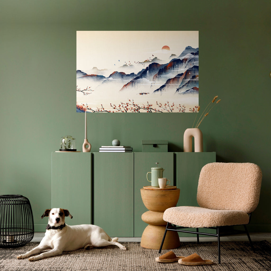 Affiche horizontale autocollante PAYSAGE JAPONAIS