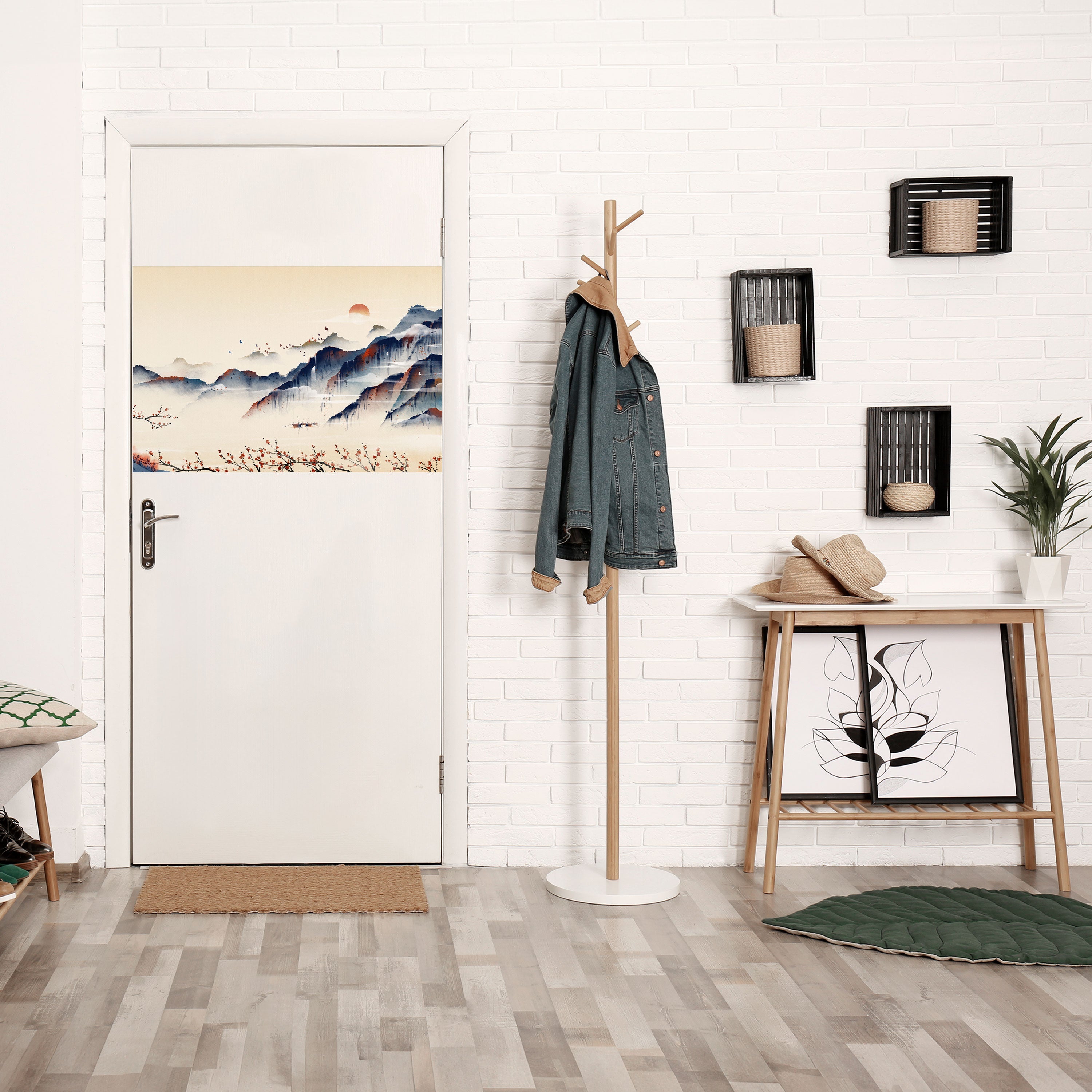 Affiche horizontale autocollante PAYSAGE JAPONAIS