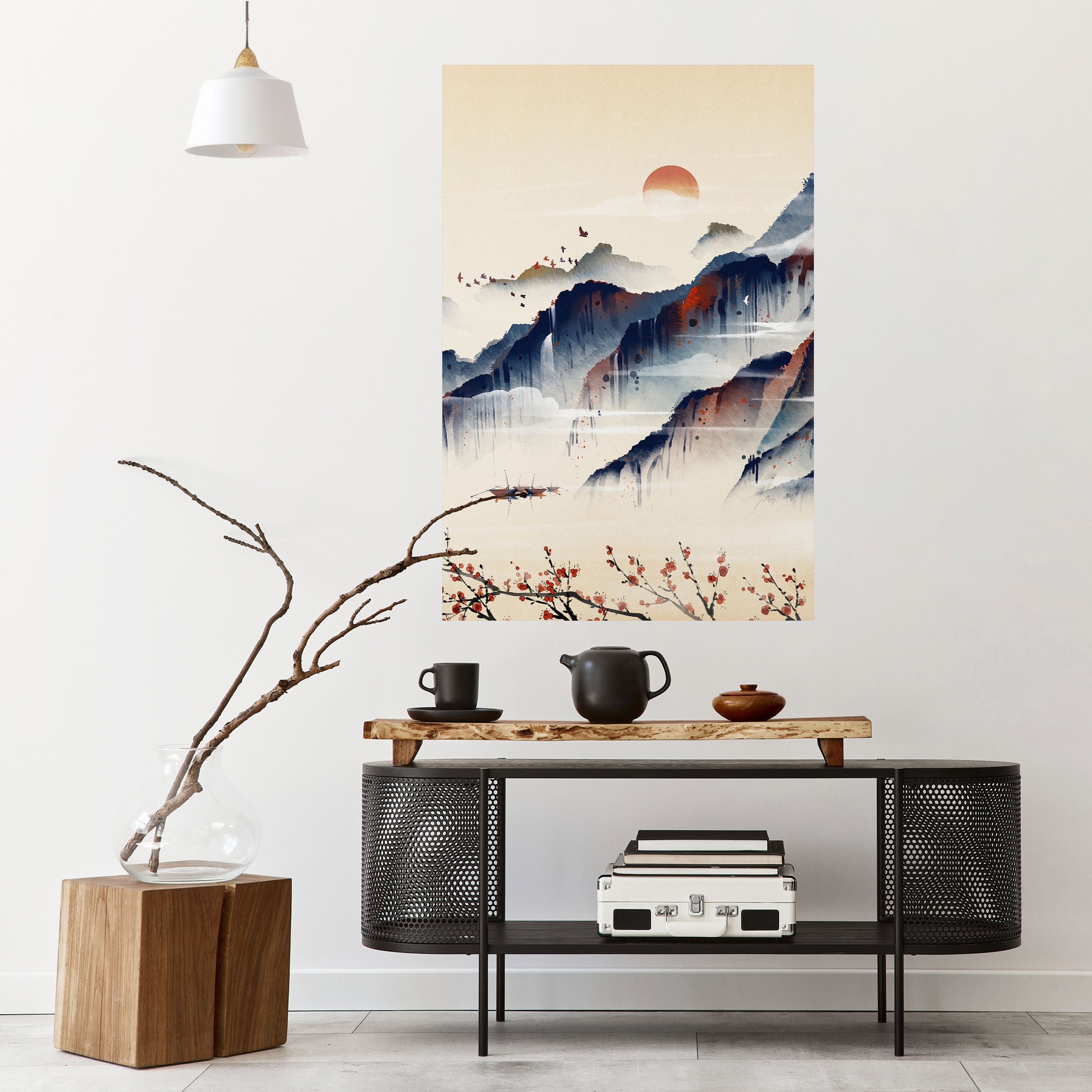 Affiche verticale autocollante PAYSAGE JAPONAIS