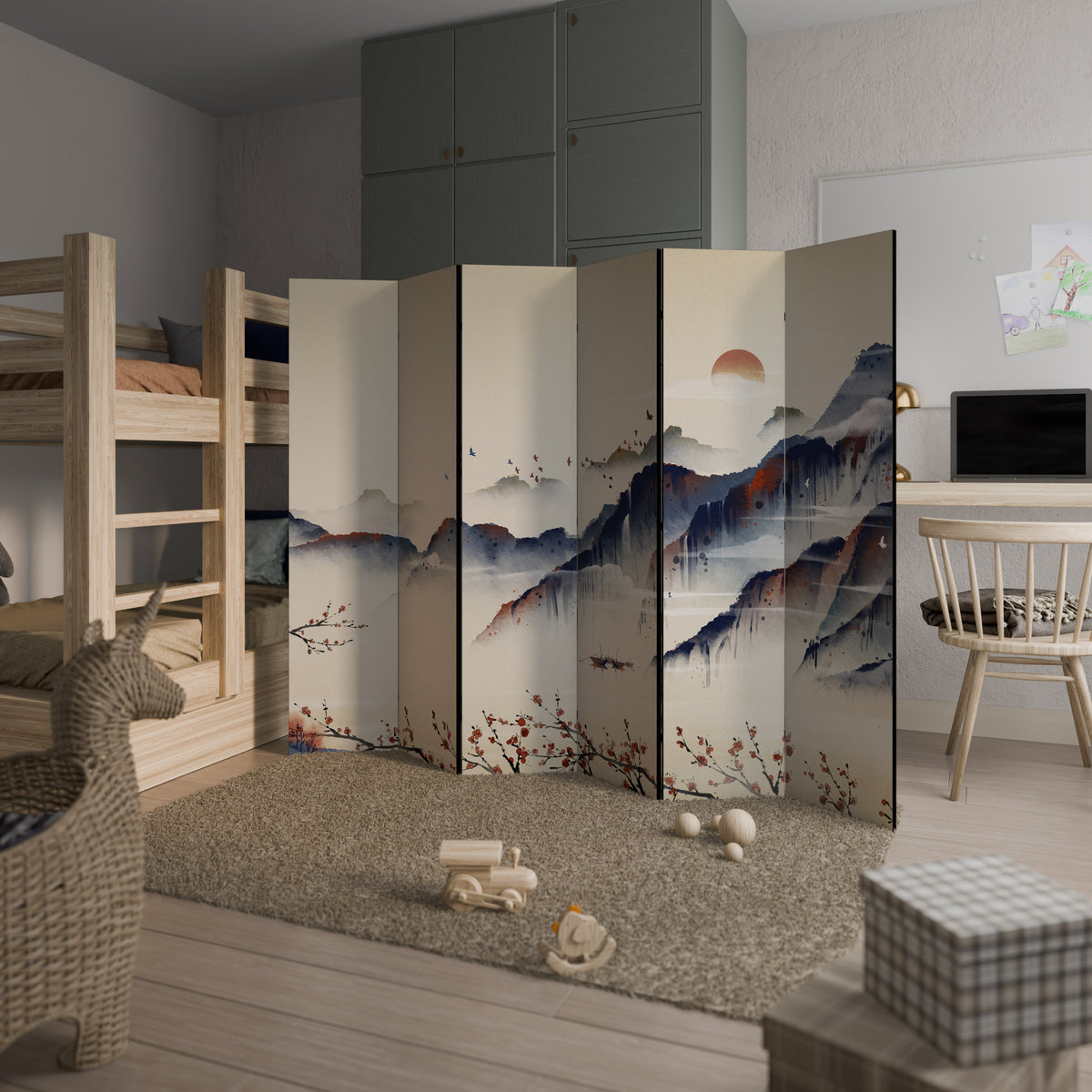 ORIENTAL LANDSCAPE 6-Panel Room Divider