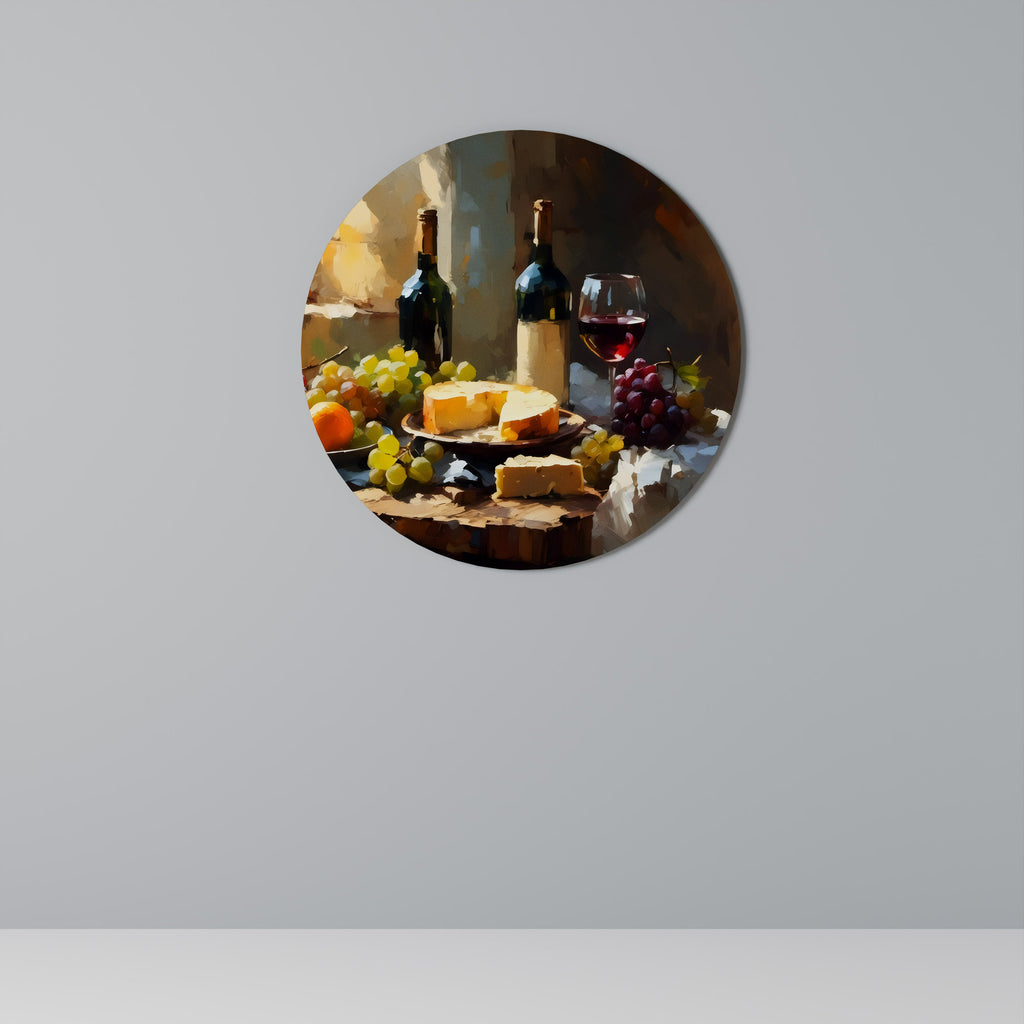 Décoration murale ronde de luxe VIGNOBLE VINTAGE