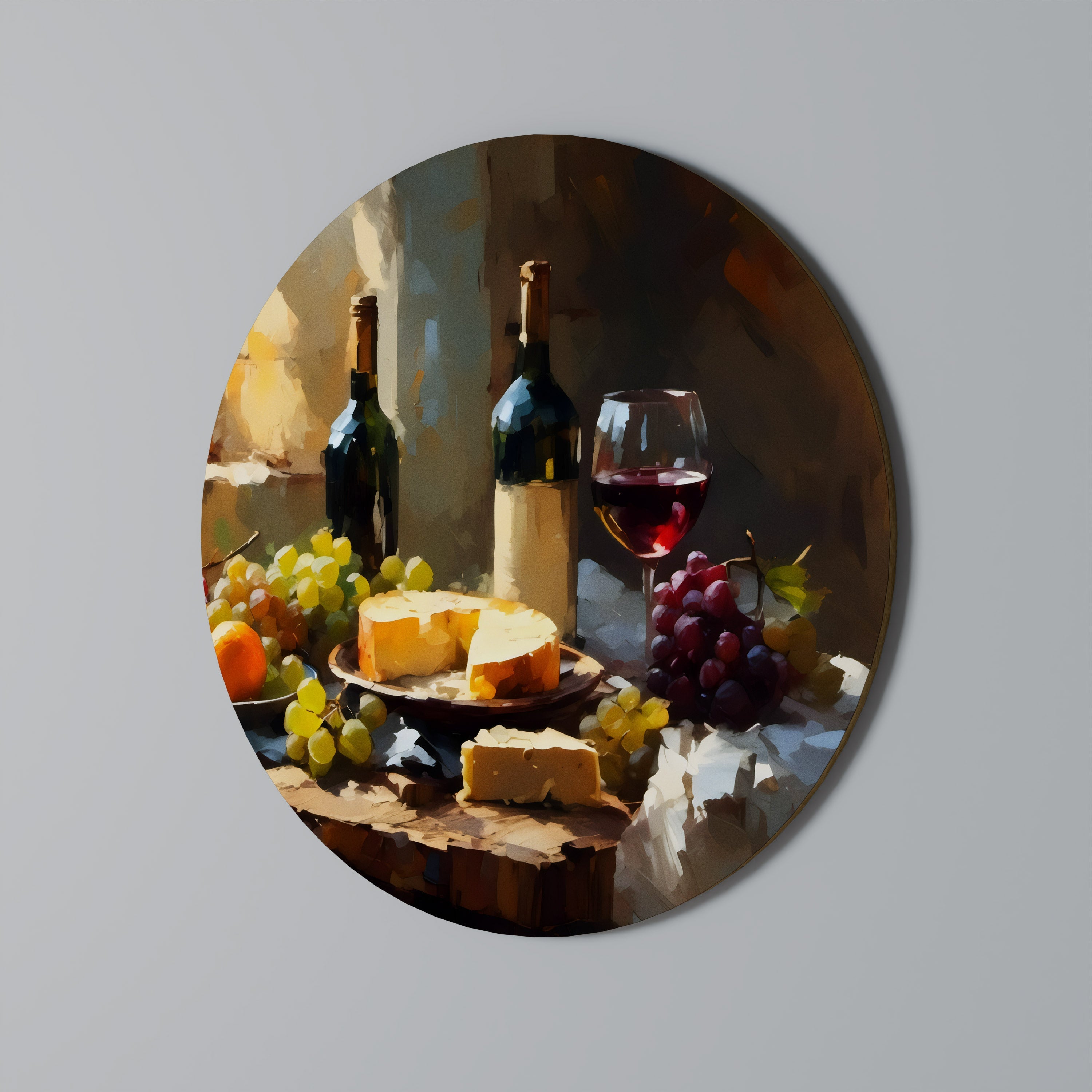 Décoration murale ronde de luxe VIGNOBLE VINTAGE