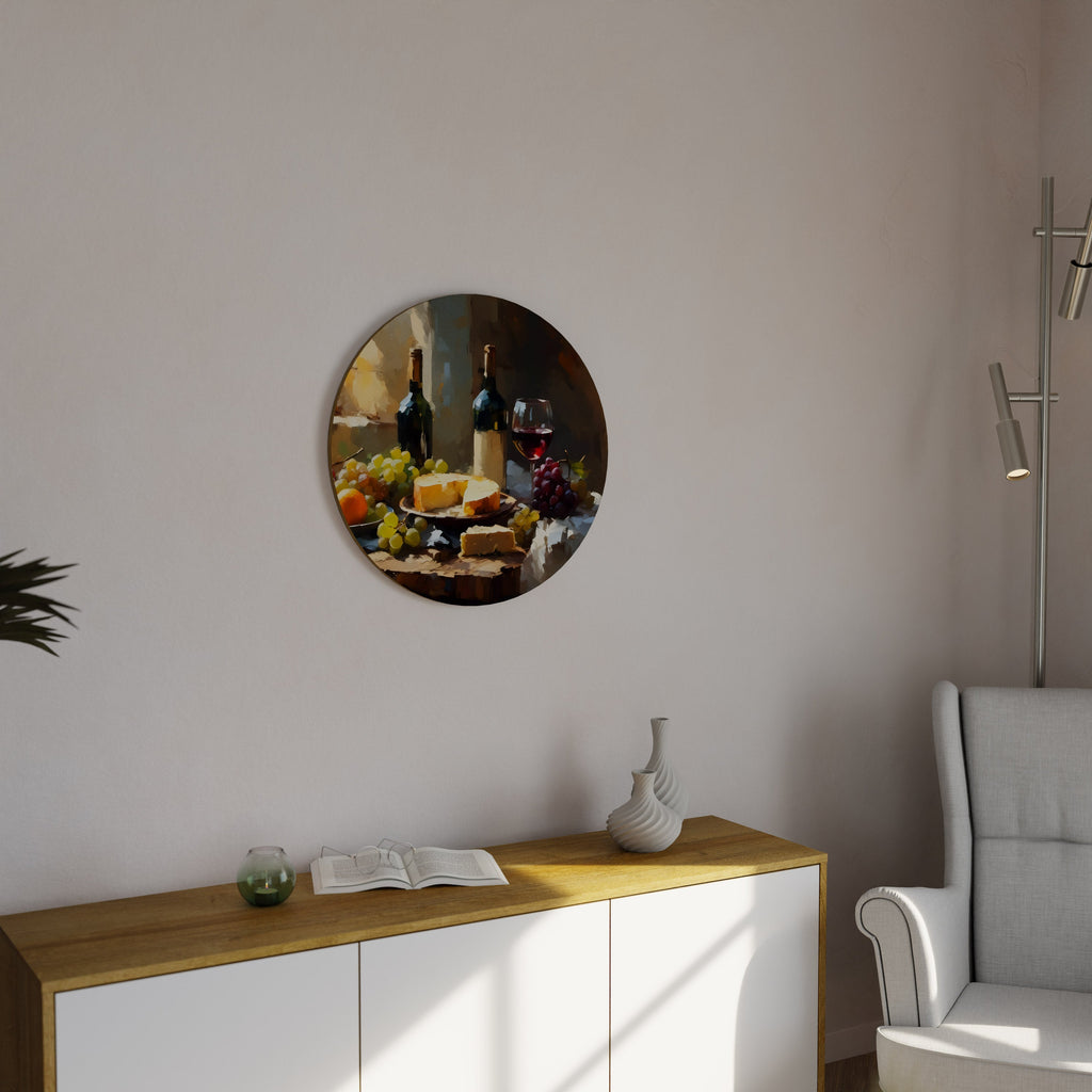 Décoration murale ronde de luxe VIGNOBLE VINTAGE