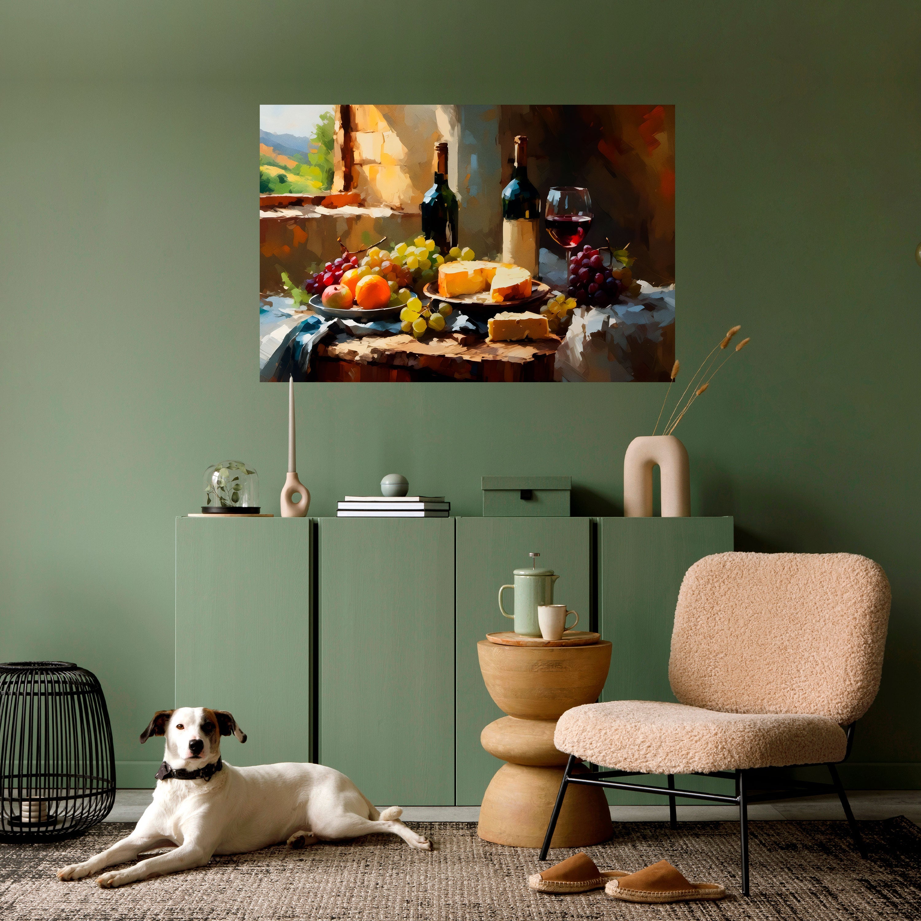 Affiche horizontale autocollante VINTAGE VINEYARD LUXURY